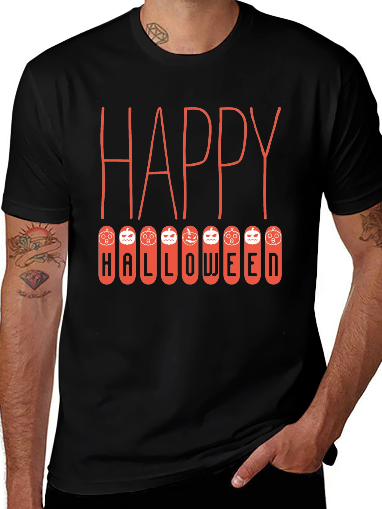 Variant 9 of Happy Halloween T-Shirt, Pumpkin Design