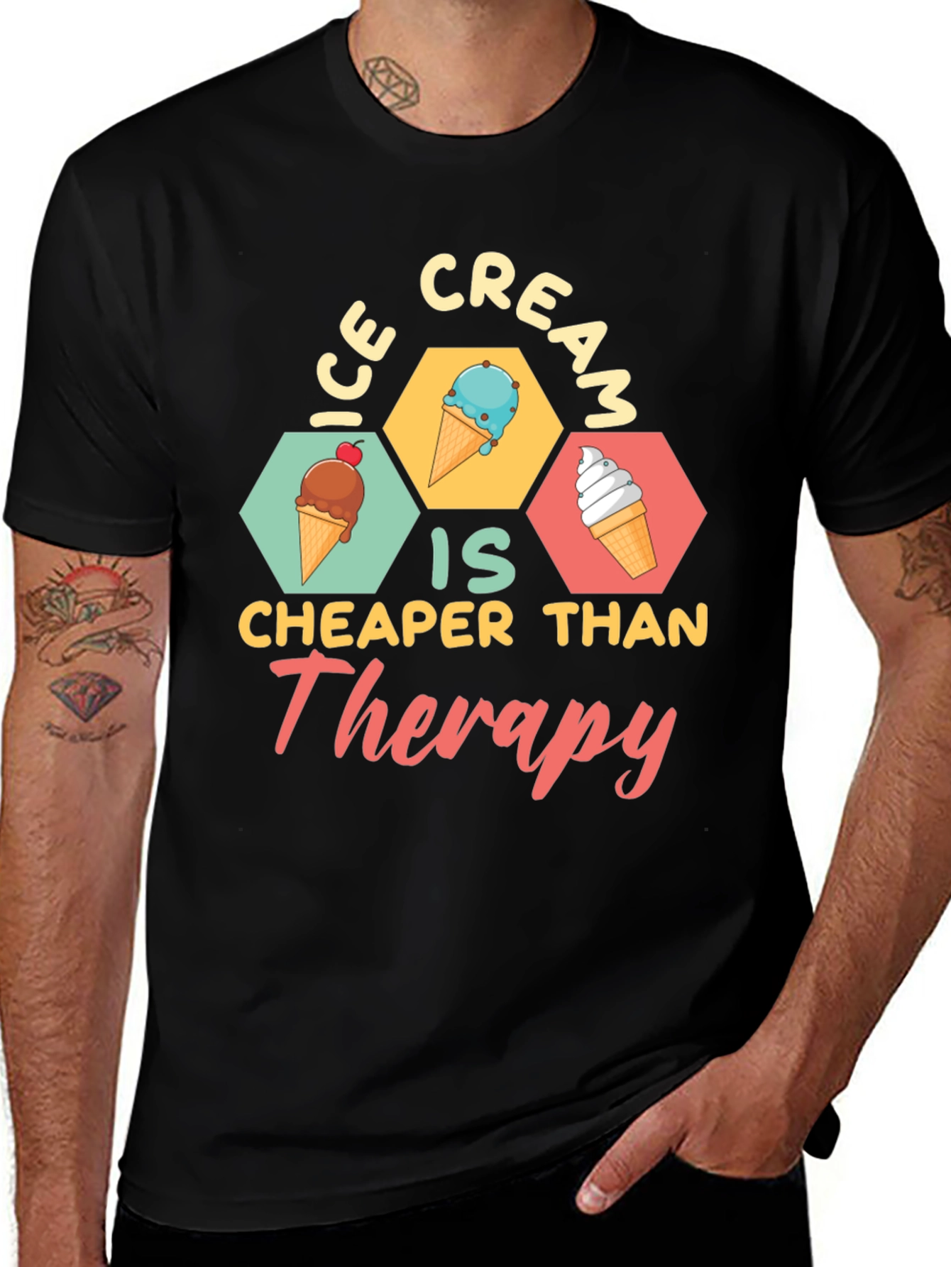 Variant 23 of Ice Cream Therapy Graphic Tee - Comfort & Style