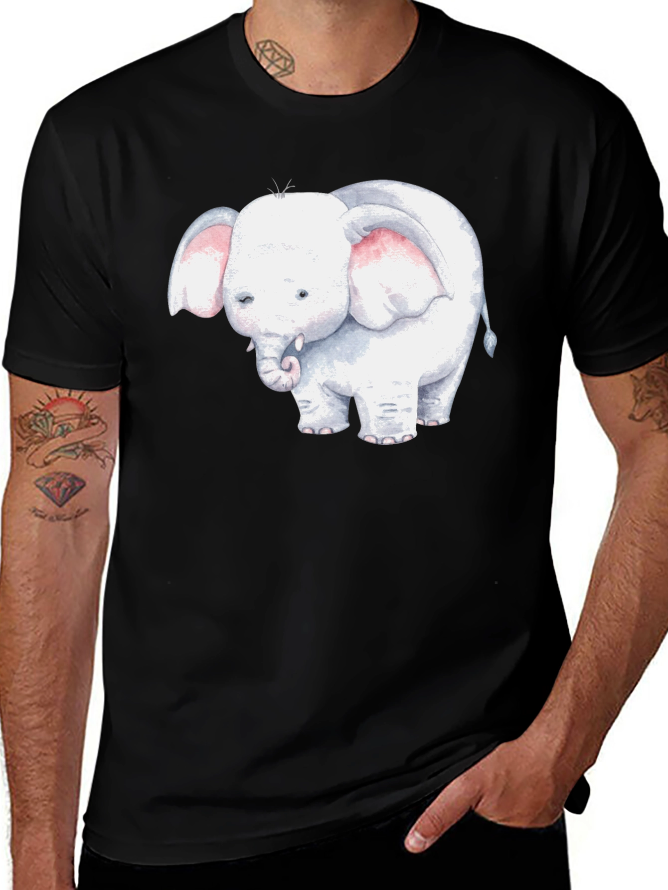Variant 21 of Elephant Graphic Tee - Cute Animal T-Shirt