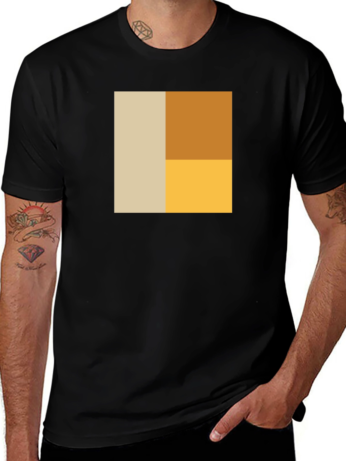 Variant 27 of Geometric Color Block Tee - Modern Casual Style