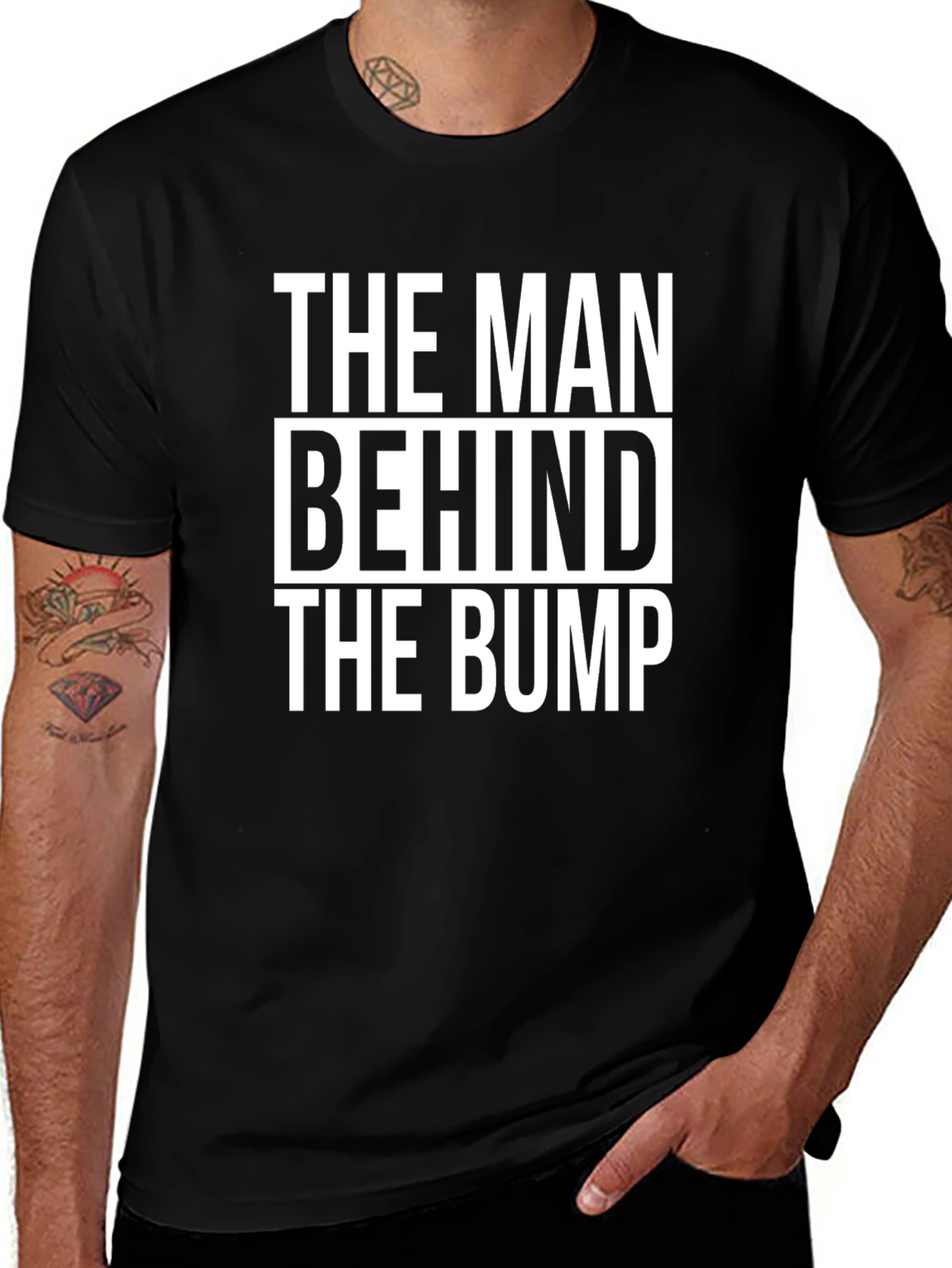 Variant 8 of The Man Behind The Bump - Funny Dad To Be T-Shirt