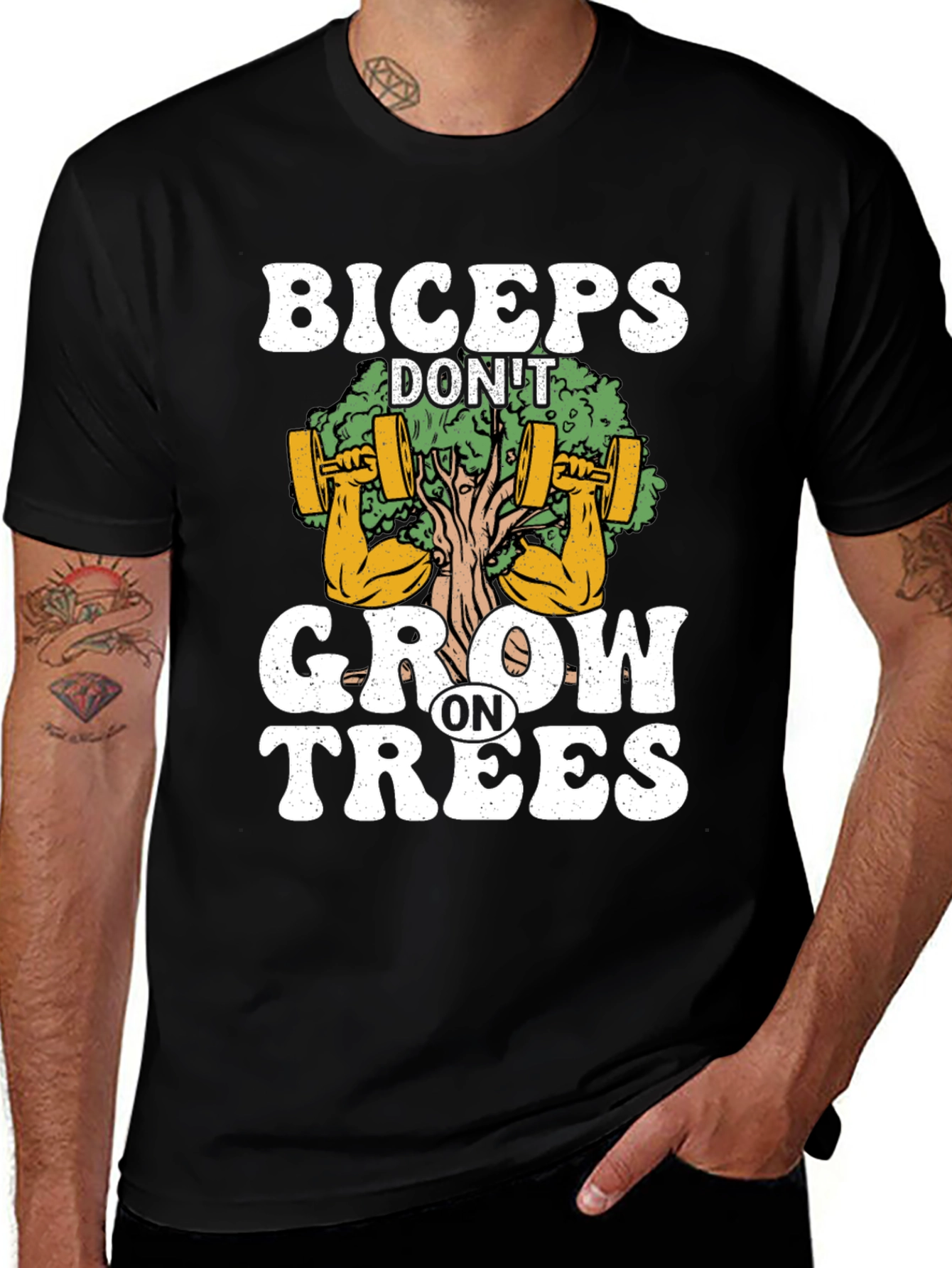Variant 8 of Biceps Don't Grow on Trees Graphic T-Shirt