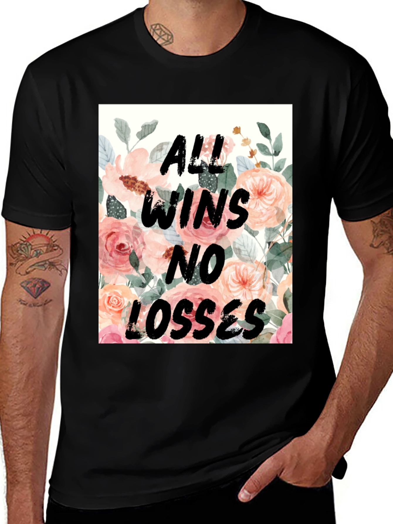 Variant 7 of All Wins No Losses Floral Graphic Tee