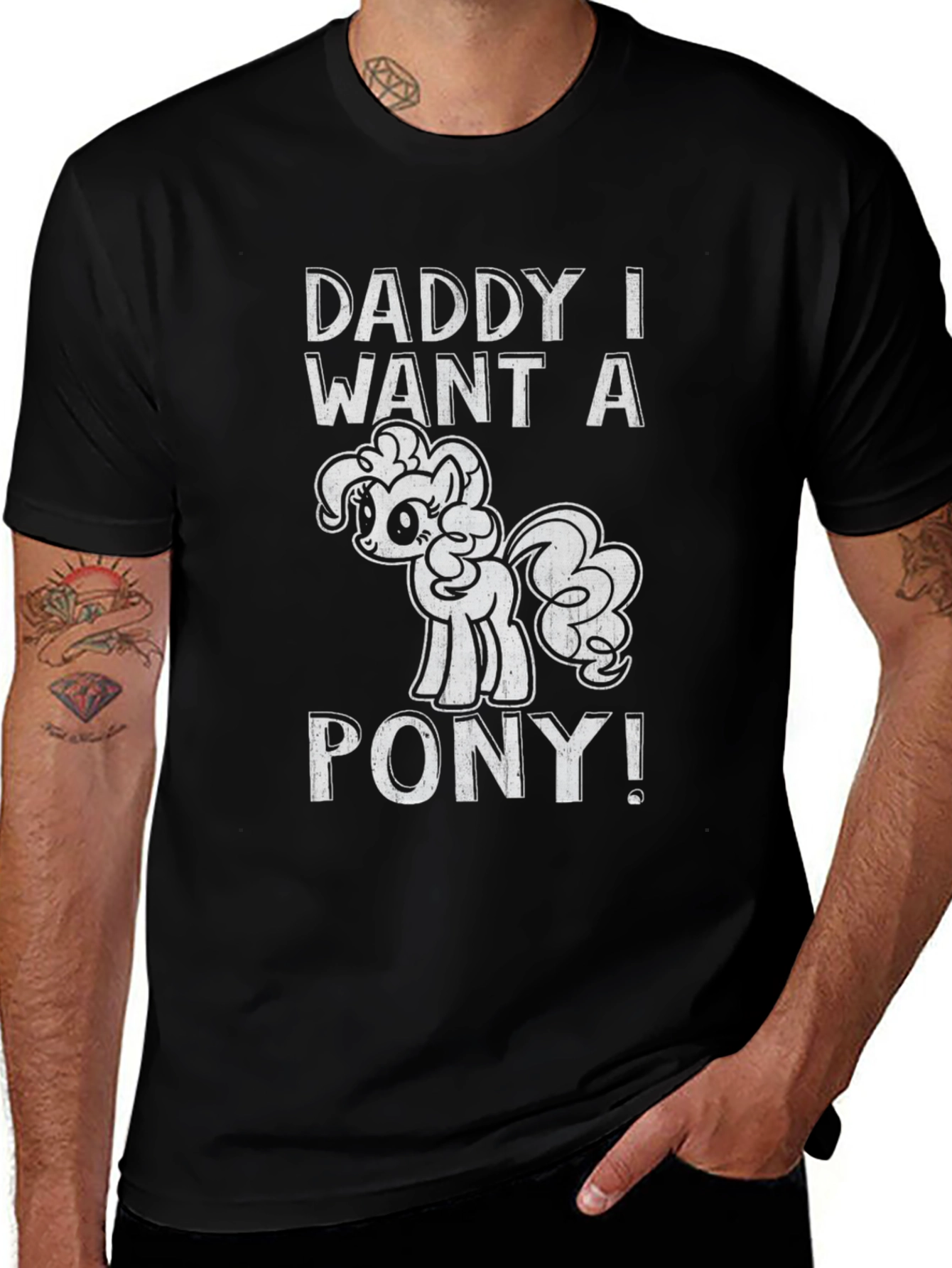Daddy I Want a Pony Black T-Shirt