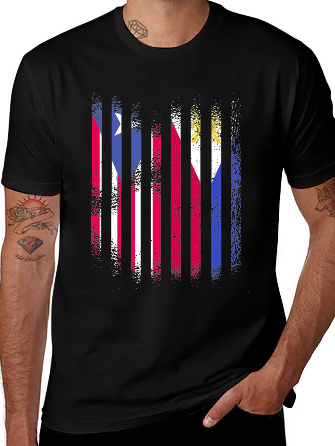 Philippines Flag Stripe Graphic T-Shirt