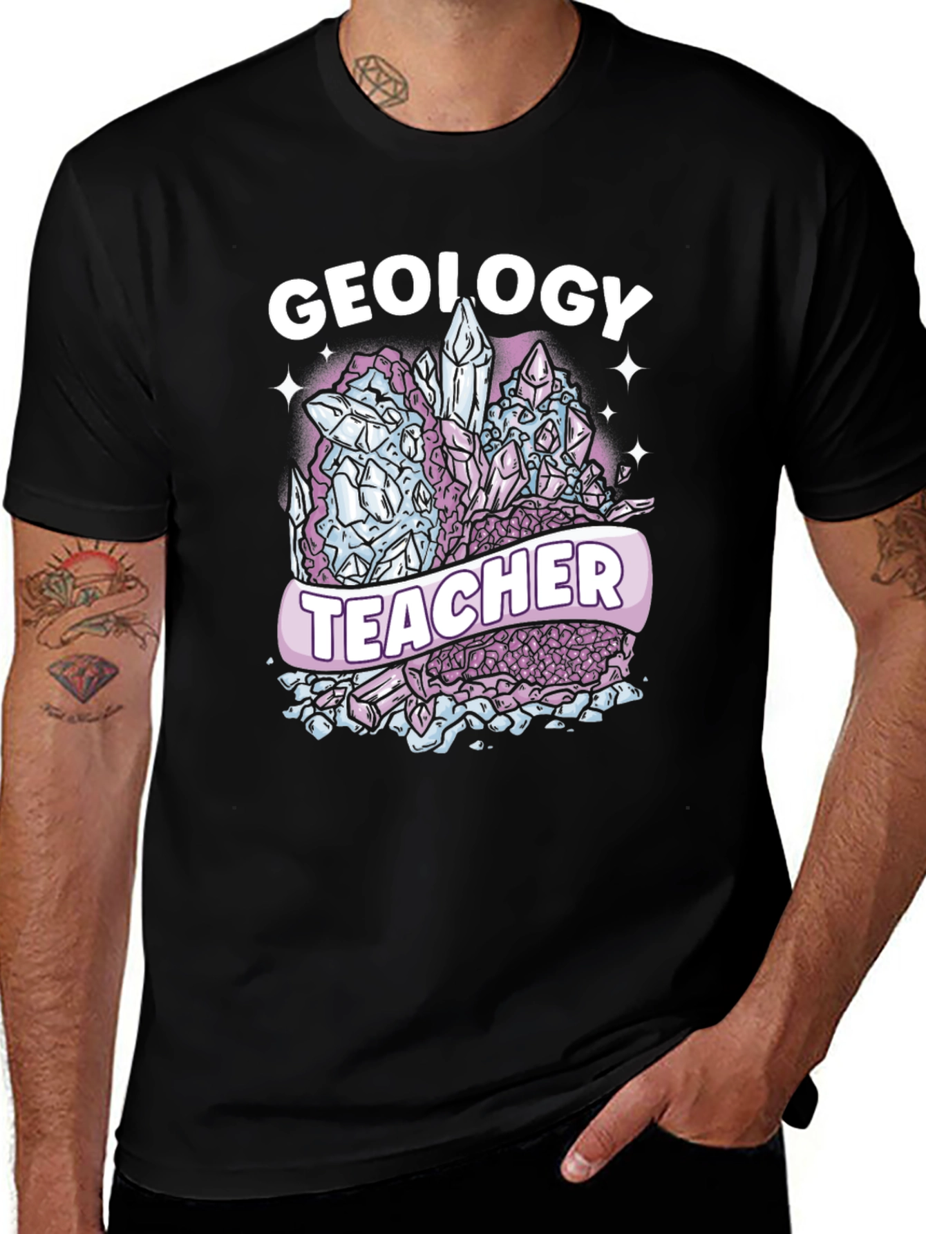 Variant 18 of Geology Teacher T-Shirt - Crystal Design