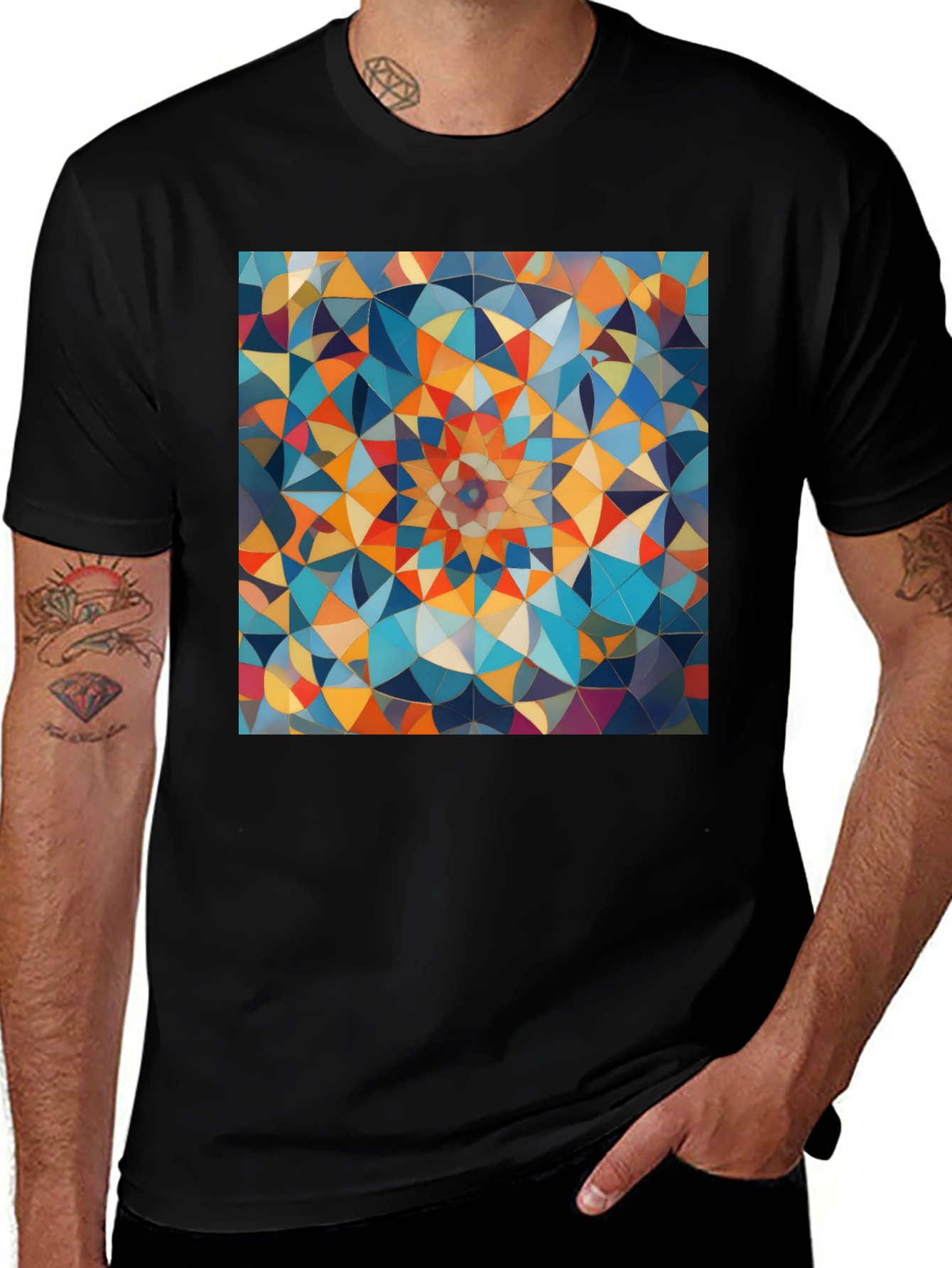 Variant 6 of Geometric Art T-Shirt: Modern Mosaic Design Tee