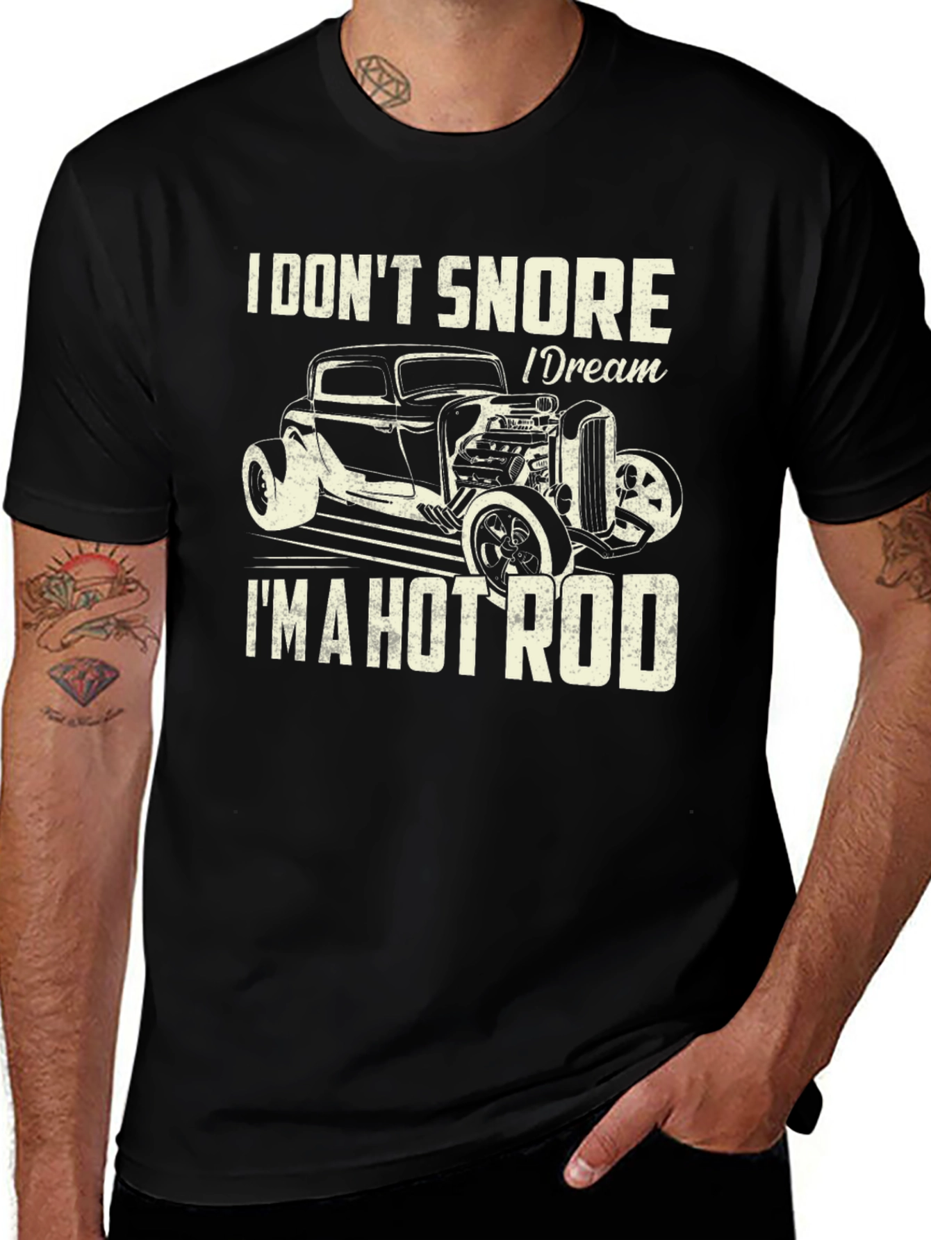 Variant 8 of I Don't Snore I Dream I'm A Hot Rod T-Shirt