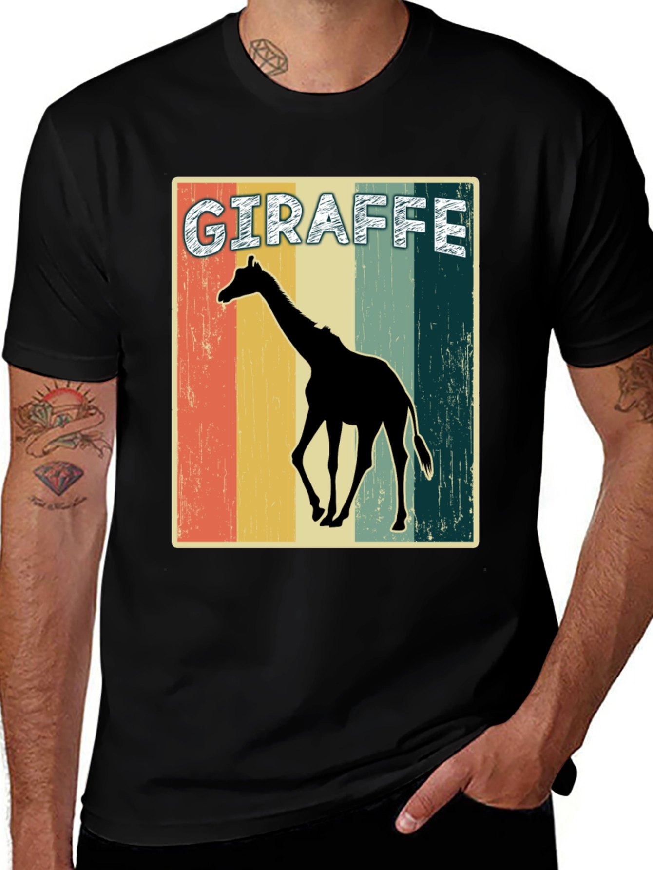 Variant 24 of Retro Giraffe Graphic Print T-Shirt