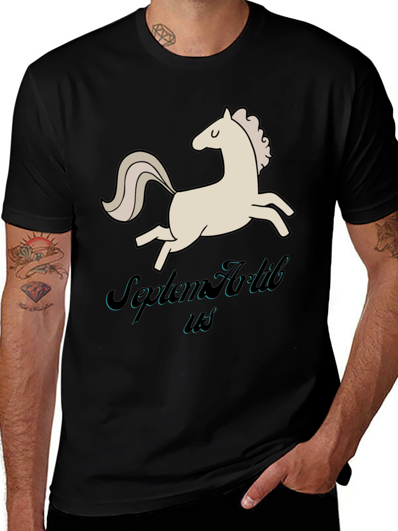 Horse Graphic Black Tee
