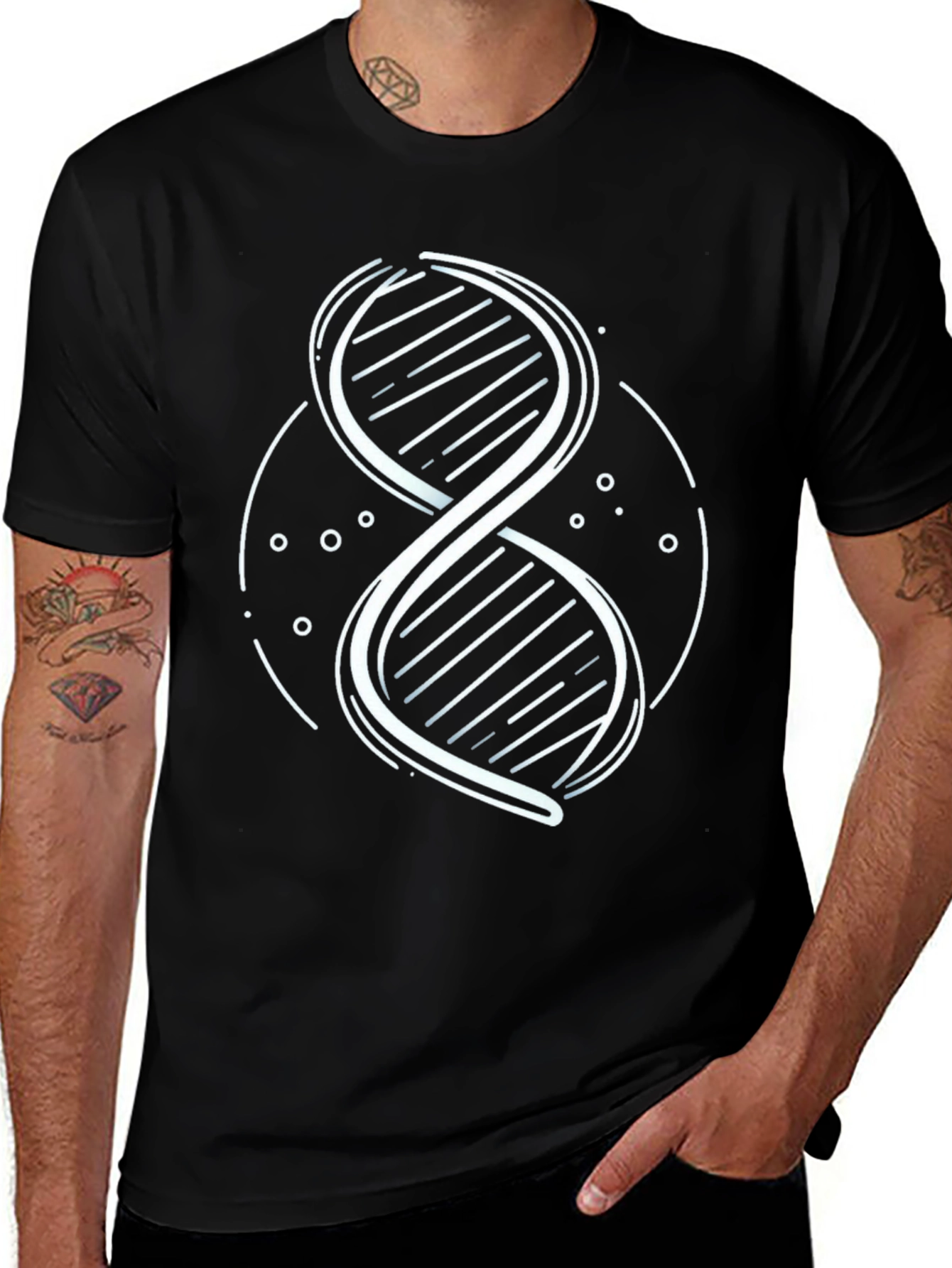 Variant 9 of DNA Graphic T-Shirt - Black Science Tee