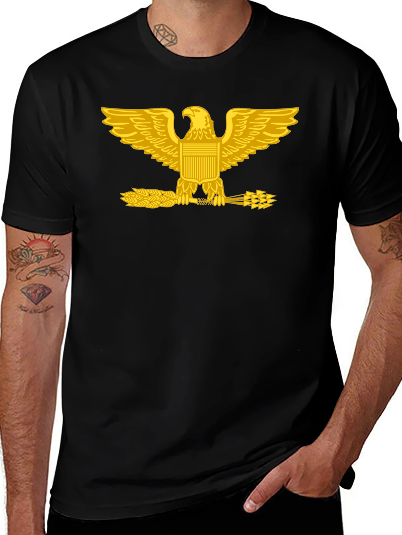 Golden Eagle Graphic Tee - Patriotic Design