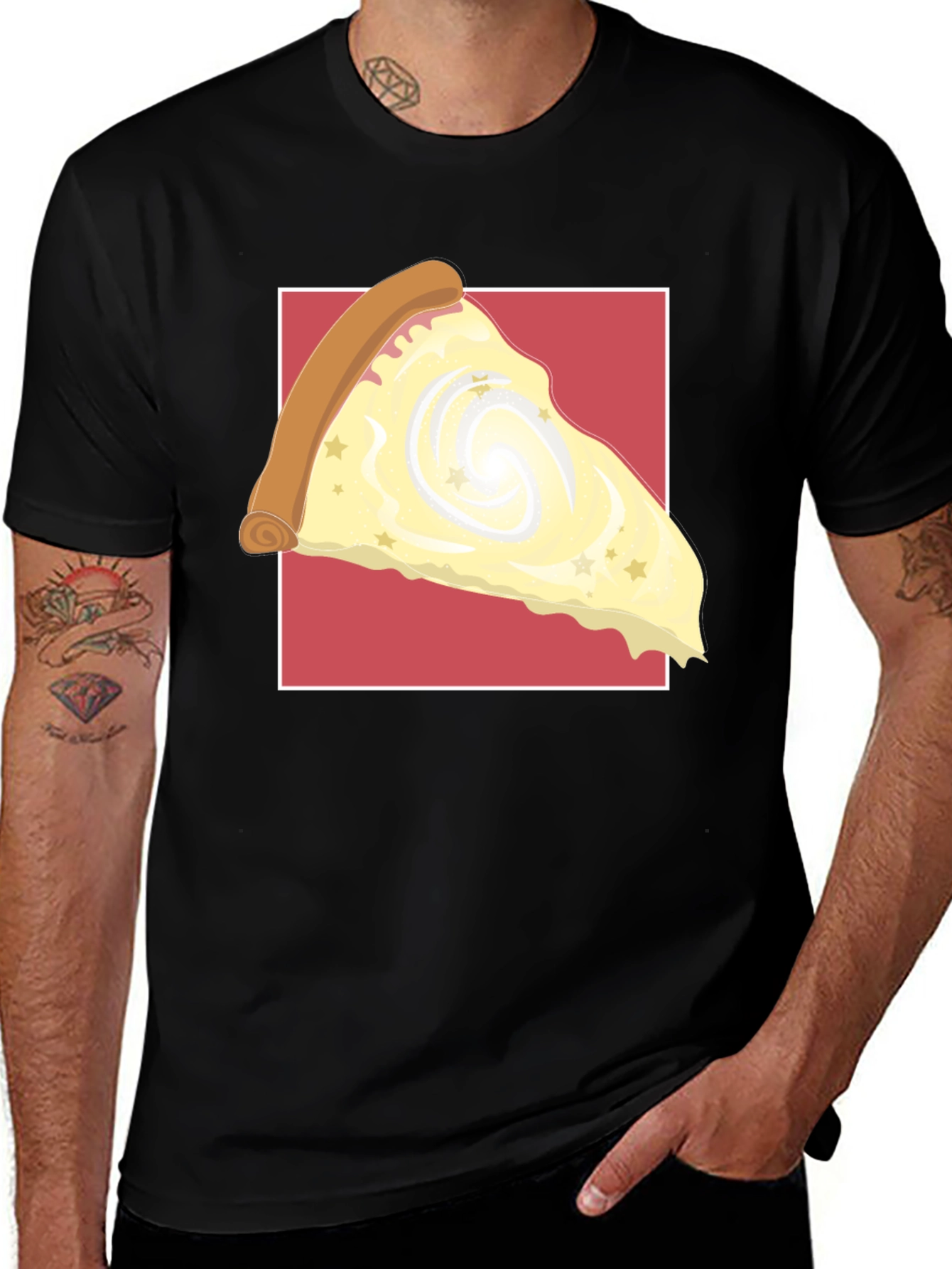 Variant 9 of Galaxy Pizza Slice Graphic Tee