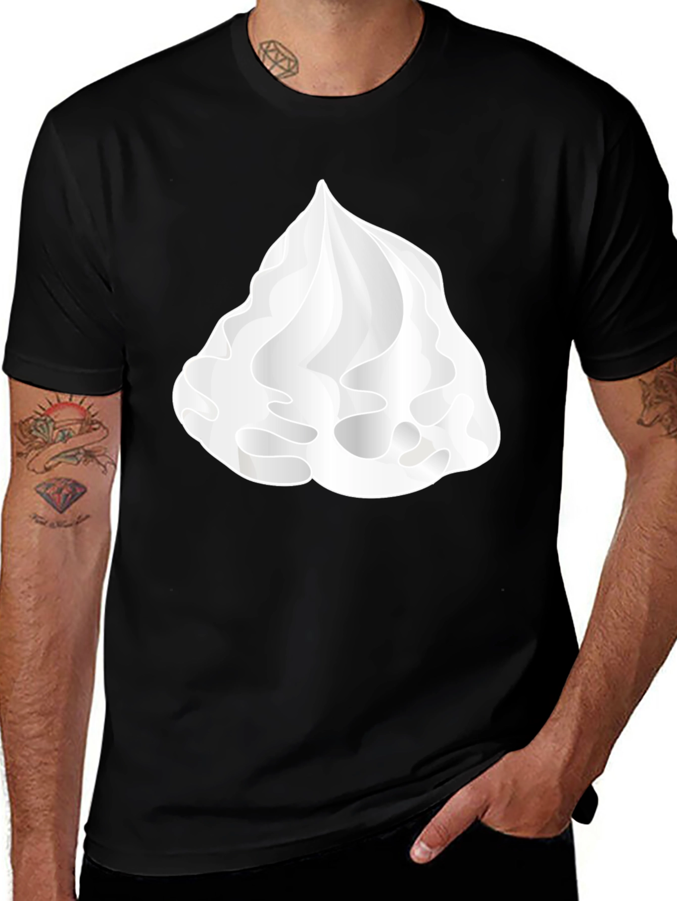 Variant 19 of Whipped Cream Graphic Black Tee