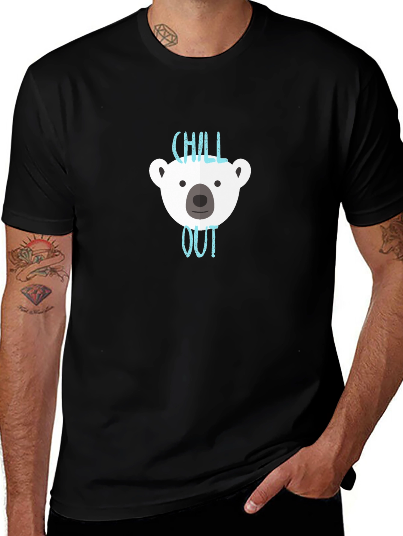 Variant 27 of Chill Out Bear Graphic T-Shirt - Black