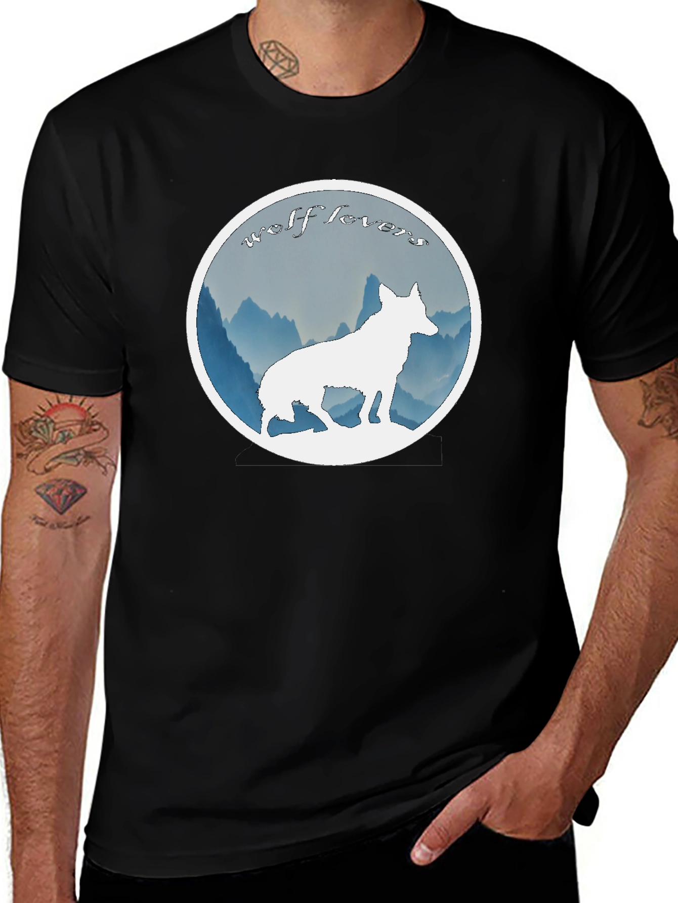 Variant 27 of Wolf Lovers Black T-Shirt