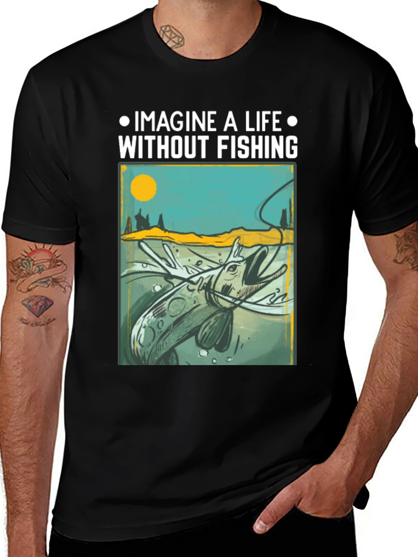 Variant 18 of Imagine a Life Without Fishing Graphic Tee