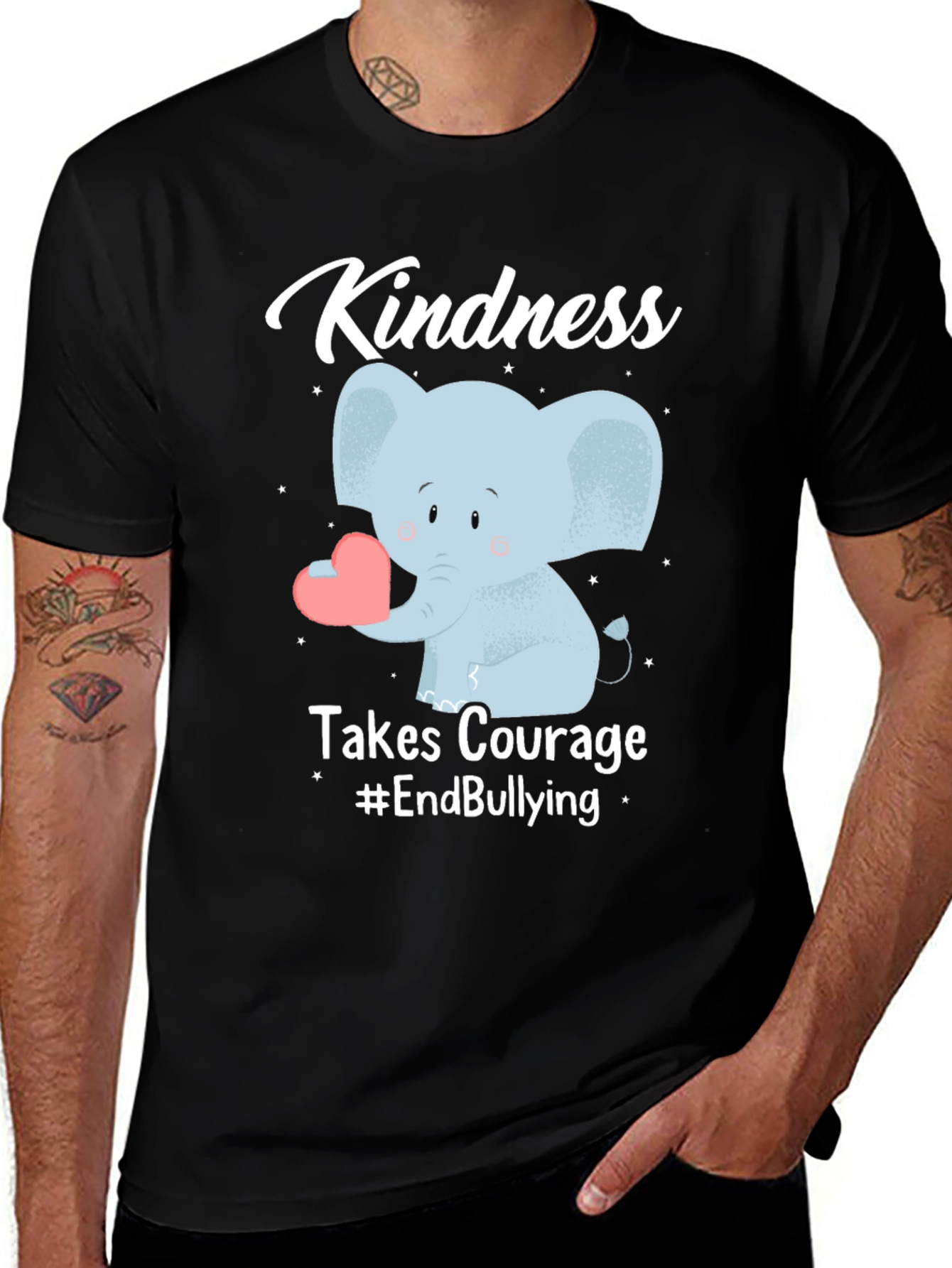 Variant 27 of Kindness Takes Courage Elephant T-Shirt
