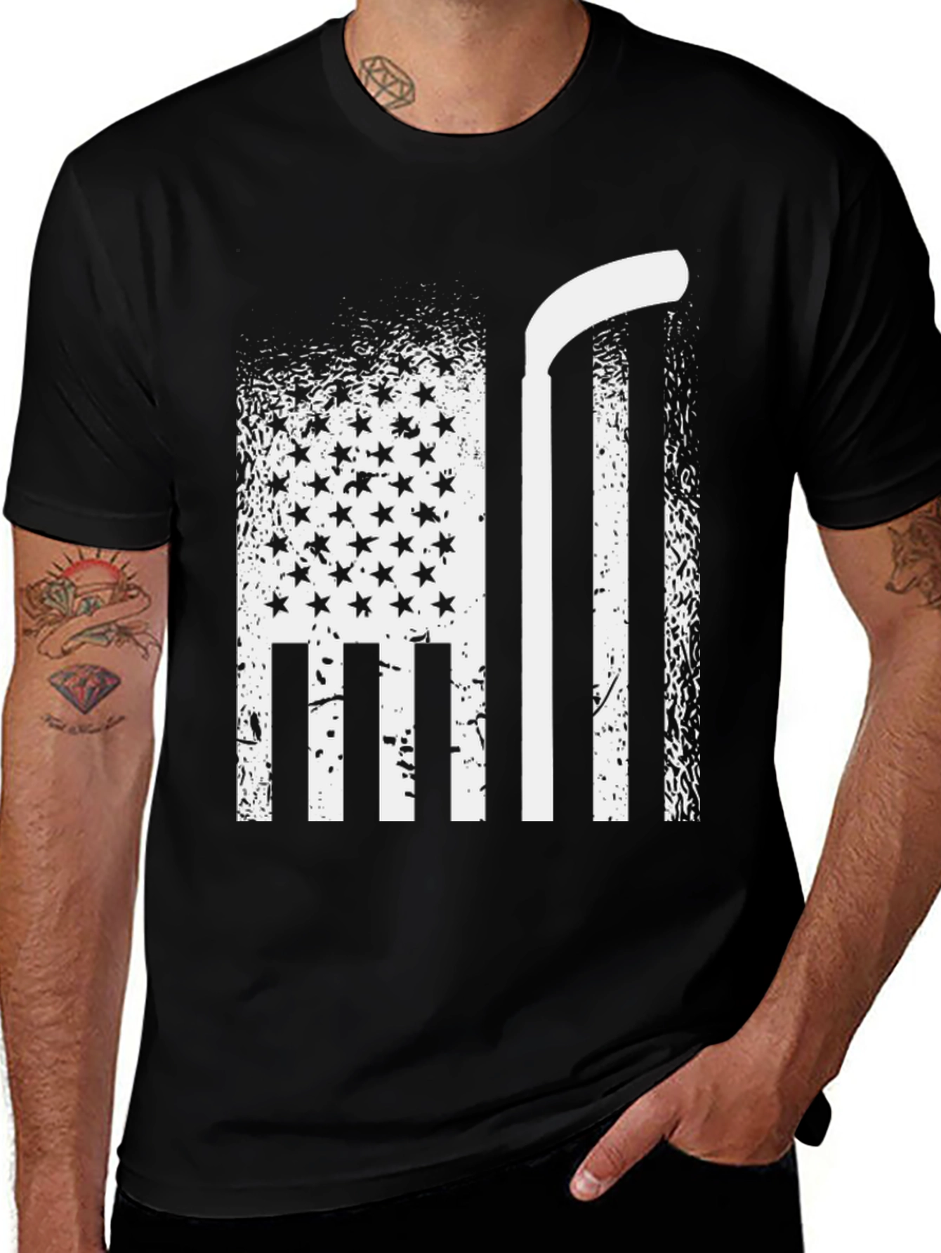 Variant 4 of Hockey USA Flag Graphic T-Shirt