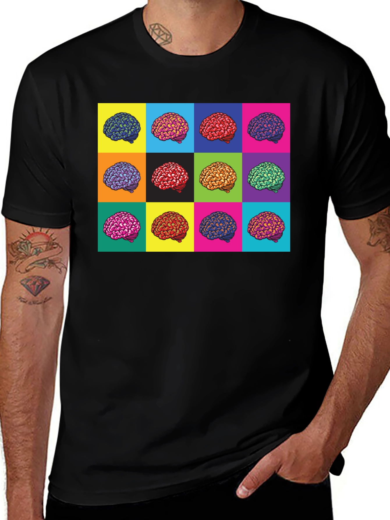 Variant 21 of Brain Pop Art T-Shirt - Colorful Graphic Tee