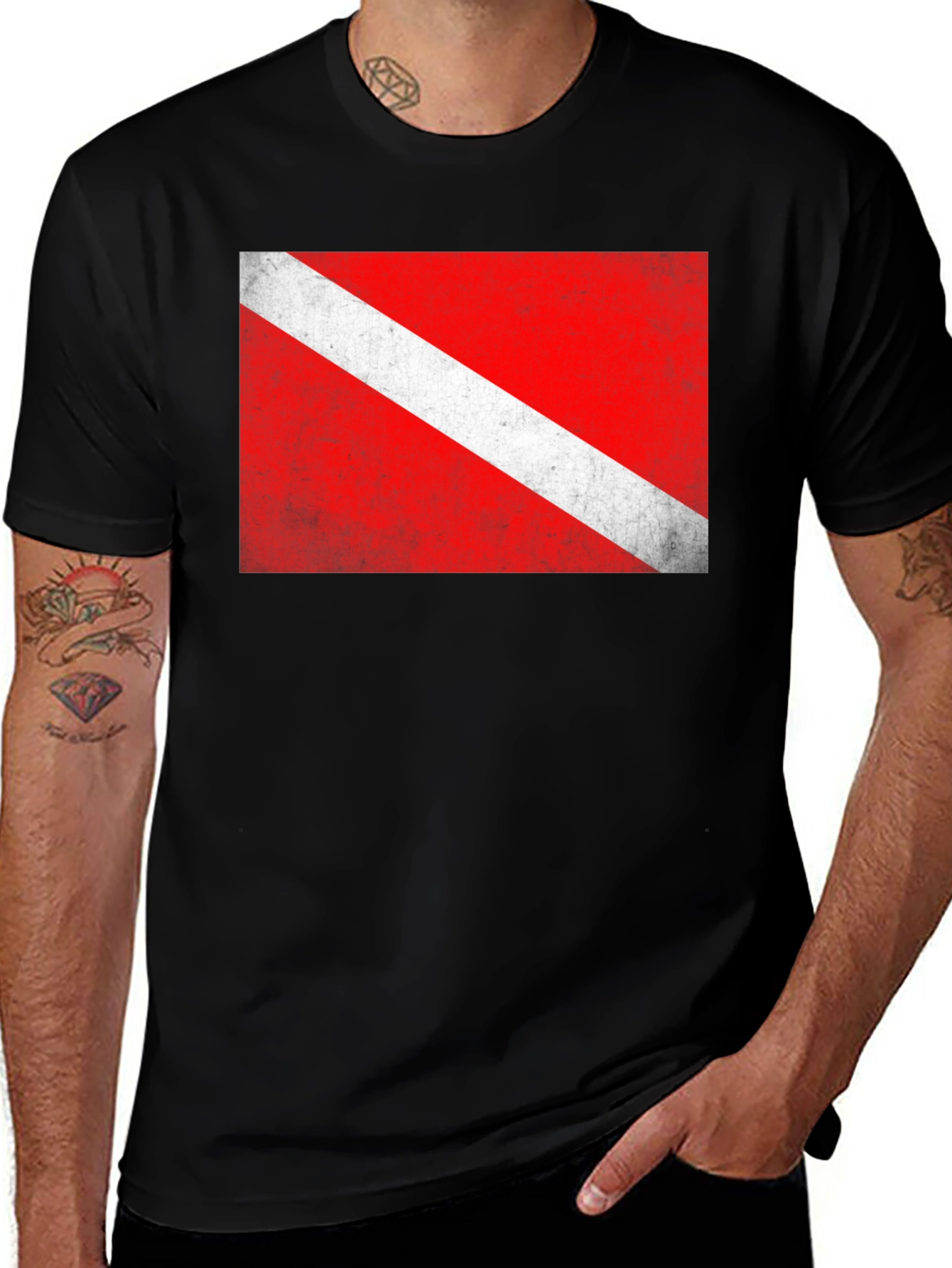 Diver Down Flag Graphic T-Shirt - Scuba Diving Tee