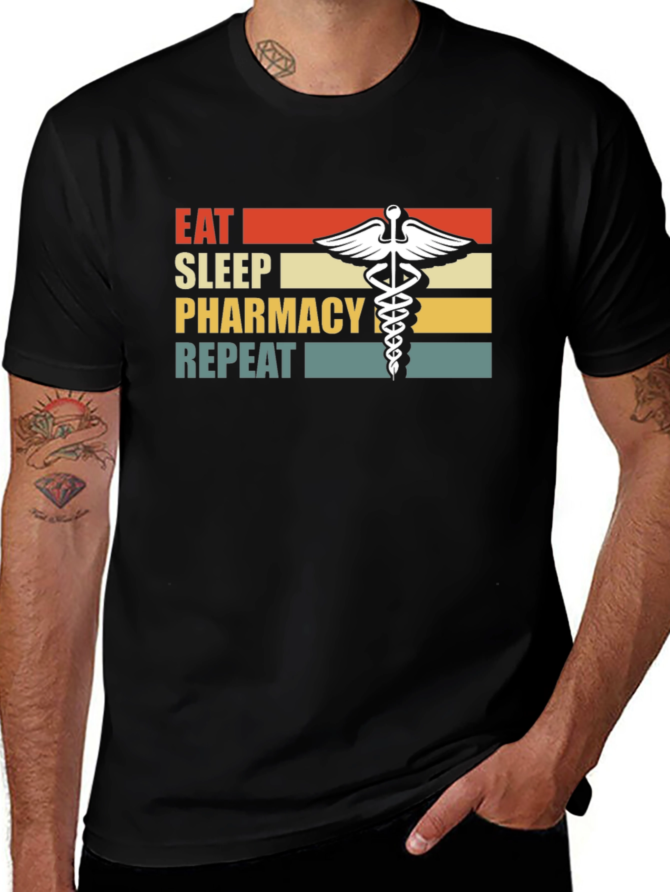 Variant 17 of Eat Sleep Pharmacy Repeat Black T-Shirt