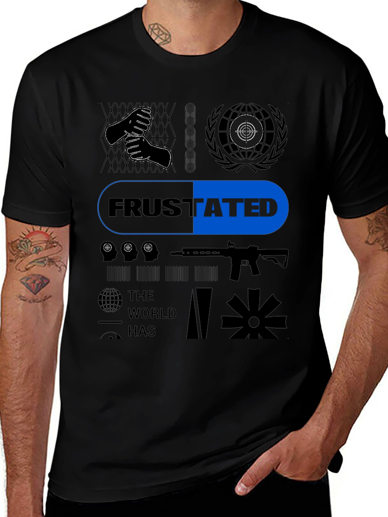Variant 19 of Frustrated Graphic T-Shirt - Black