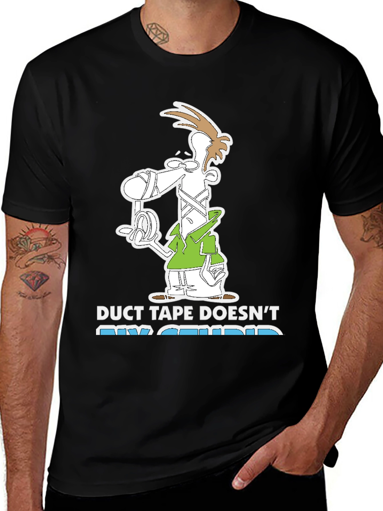 Variant 17 of Funny Duct Tape Fixes Stupid Humor Graphic Tee