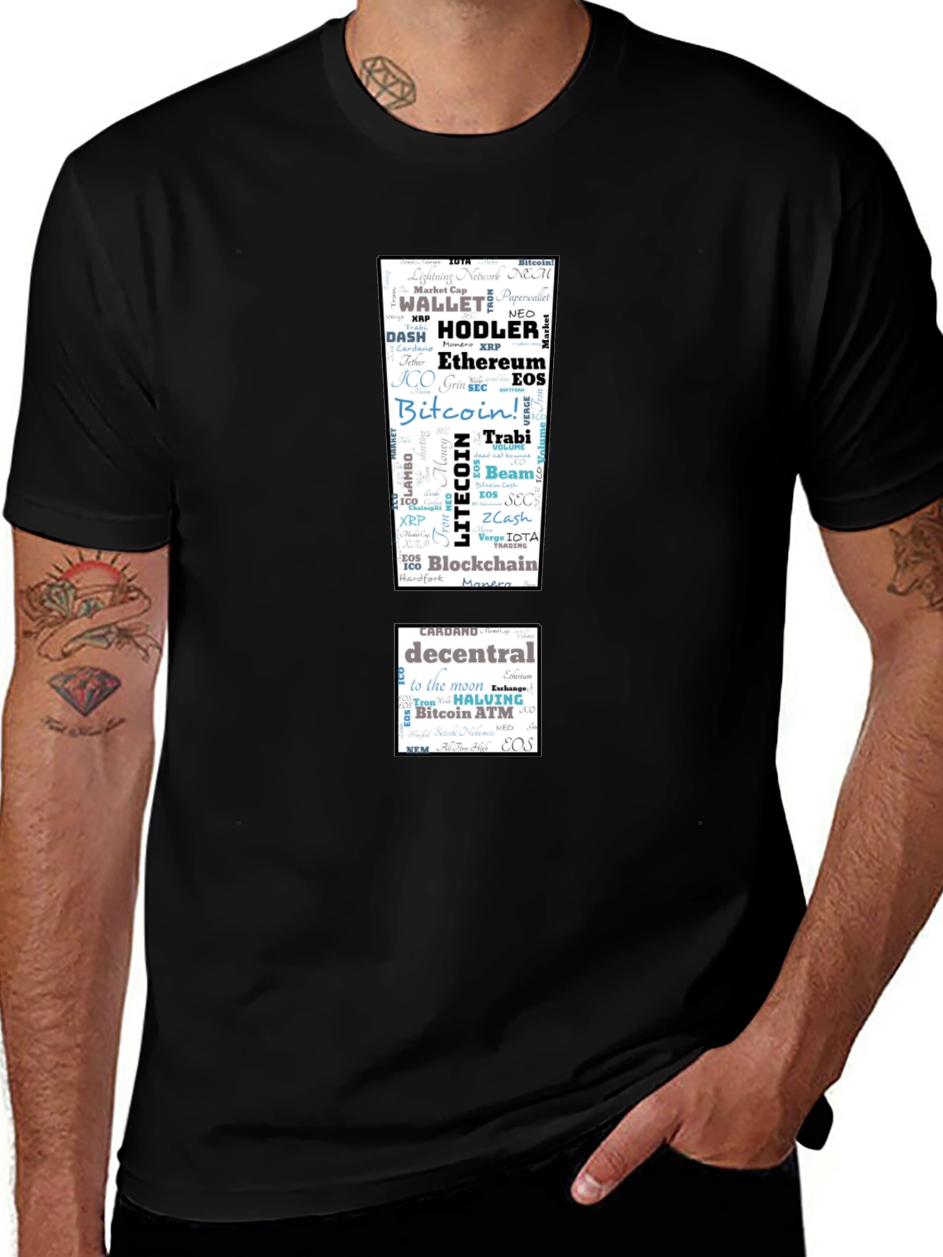 Crypto Word Cloud T-Shirt - Bitcoin Ethereum HODLER