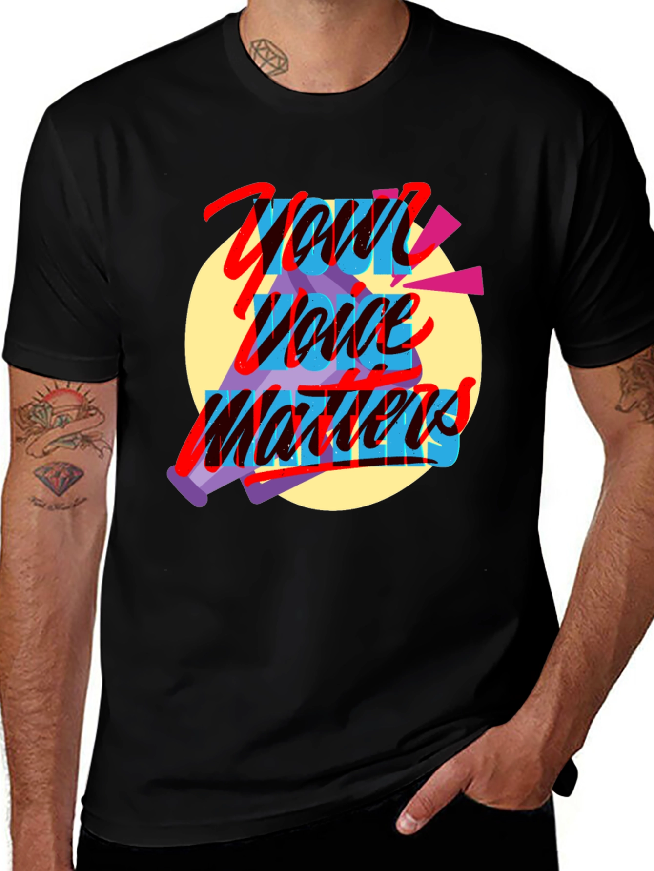 Variant 4 of Your Voice Matters Graphic Tee - Black
