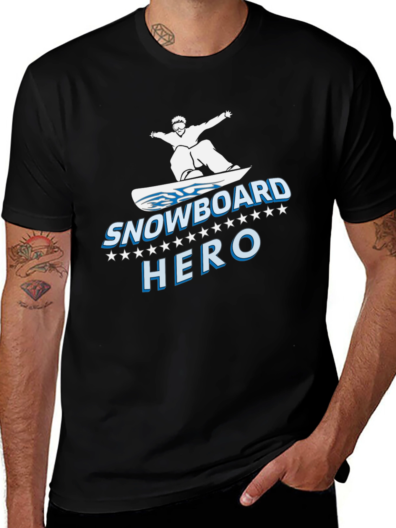 Variant 6 of Snowboard Hero Graphic T-Shirt - Black