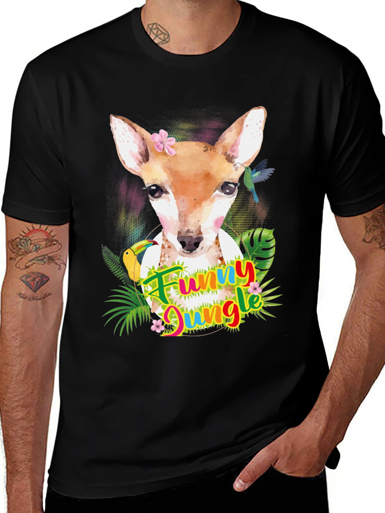 Variant 24 of Funny Jungle Deer Graphic T-Shirt