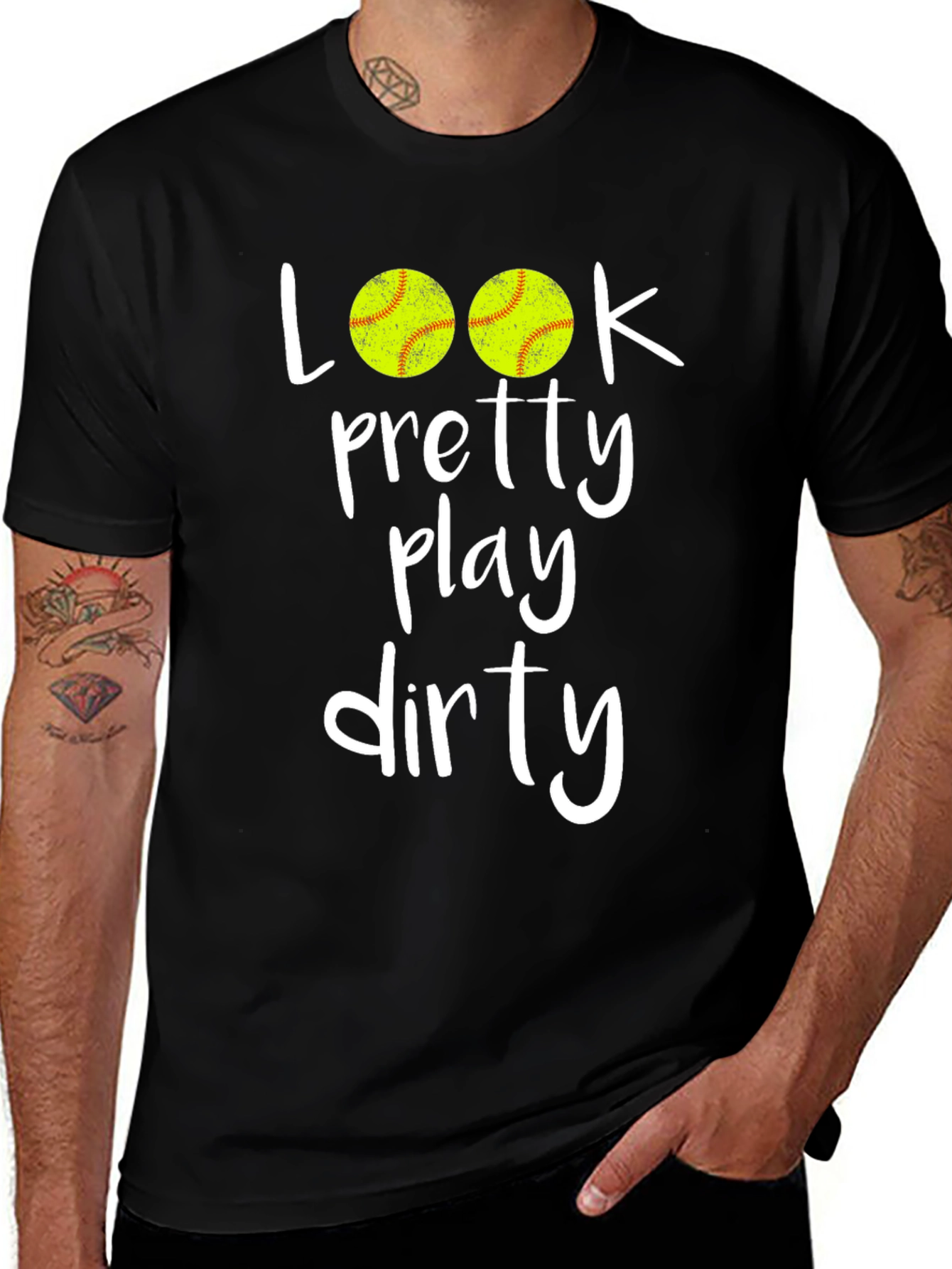Variant 8 of Look Pretty Play Dirty Softball Graphic T-Shirt