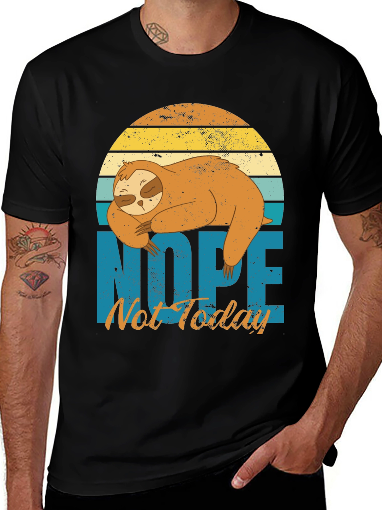 Variant 9 of Nope Not Today Sloth Graphic Tee - Relaxed Fit