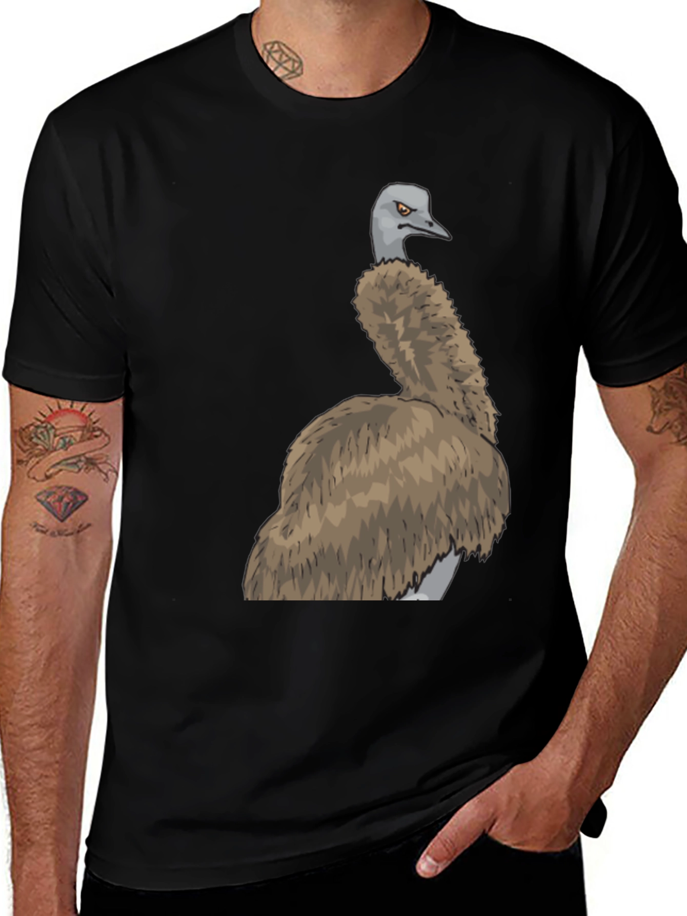 Variant 3 of Emu Graphic Tee - Novelty Bird Design
