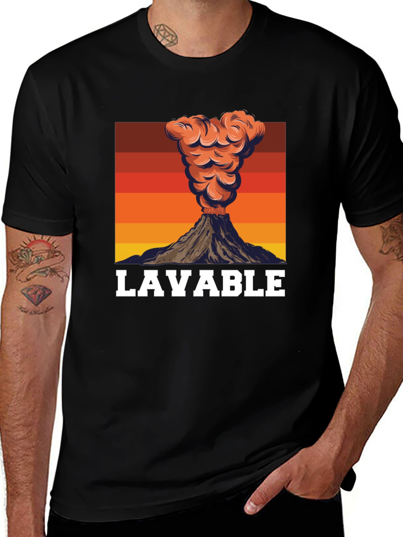 Variant 5 of LAVABLE Volcano Graphic Tee - Mens Black T-Shirt