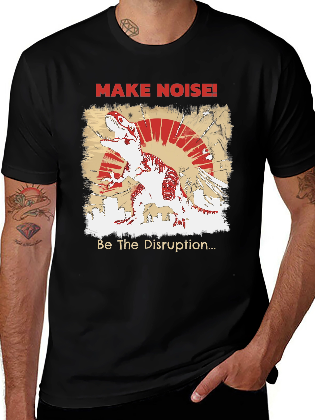 Variant 8 of Dino Disruption T-Shirt: Make Noise!