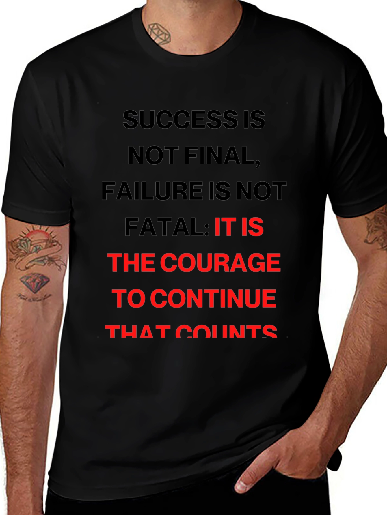 Variant 29 of Motivational T-Shirt: Success, Courage, and Perseverance