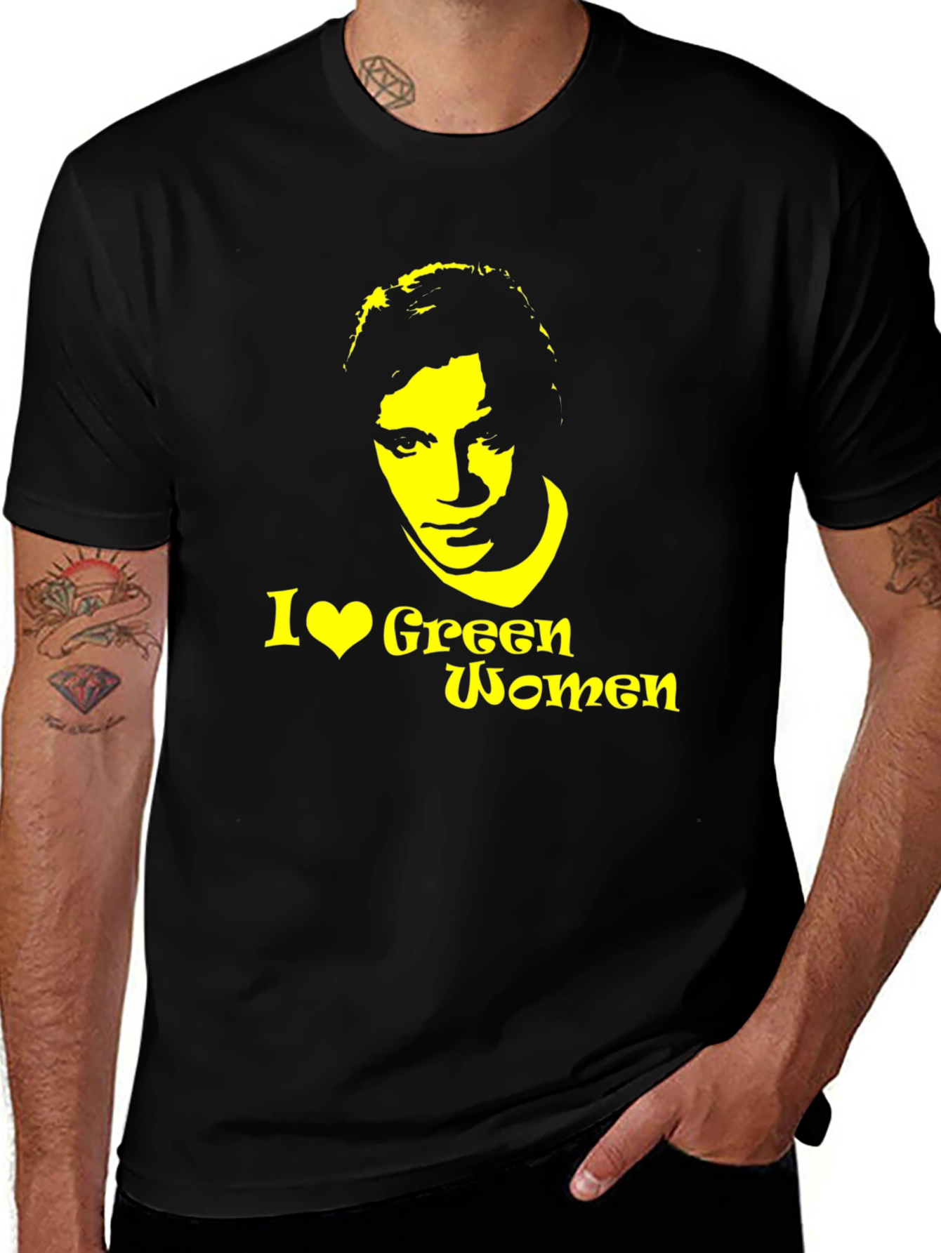 Variant 25 of I Heart Green Women Black T-Shirt