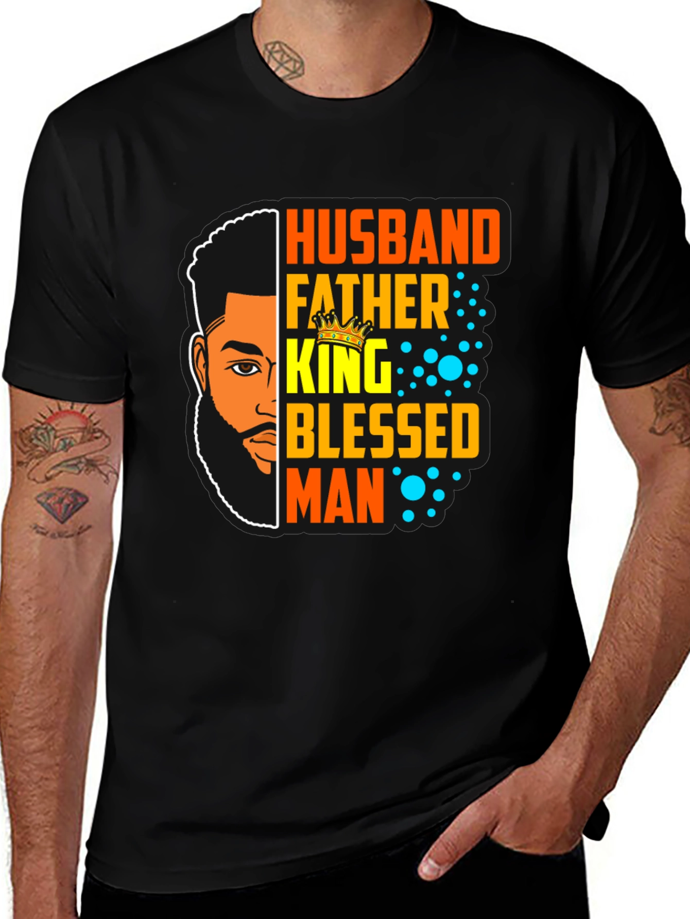 Variant 24 of Husband Father King Blessed Man Graphic Tee