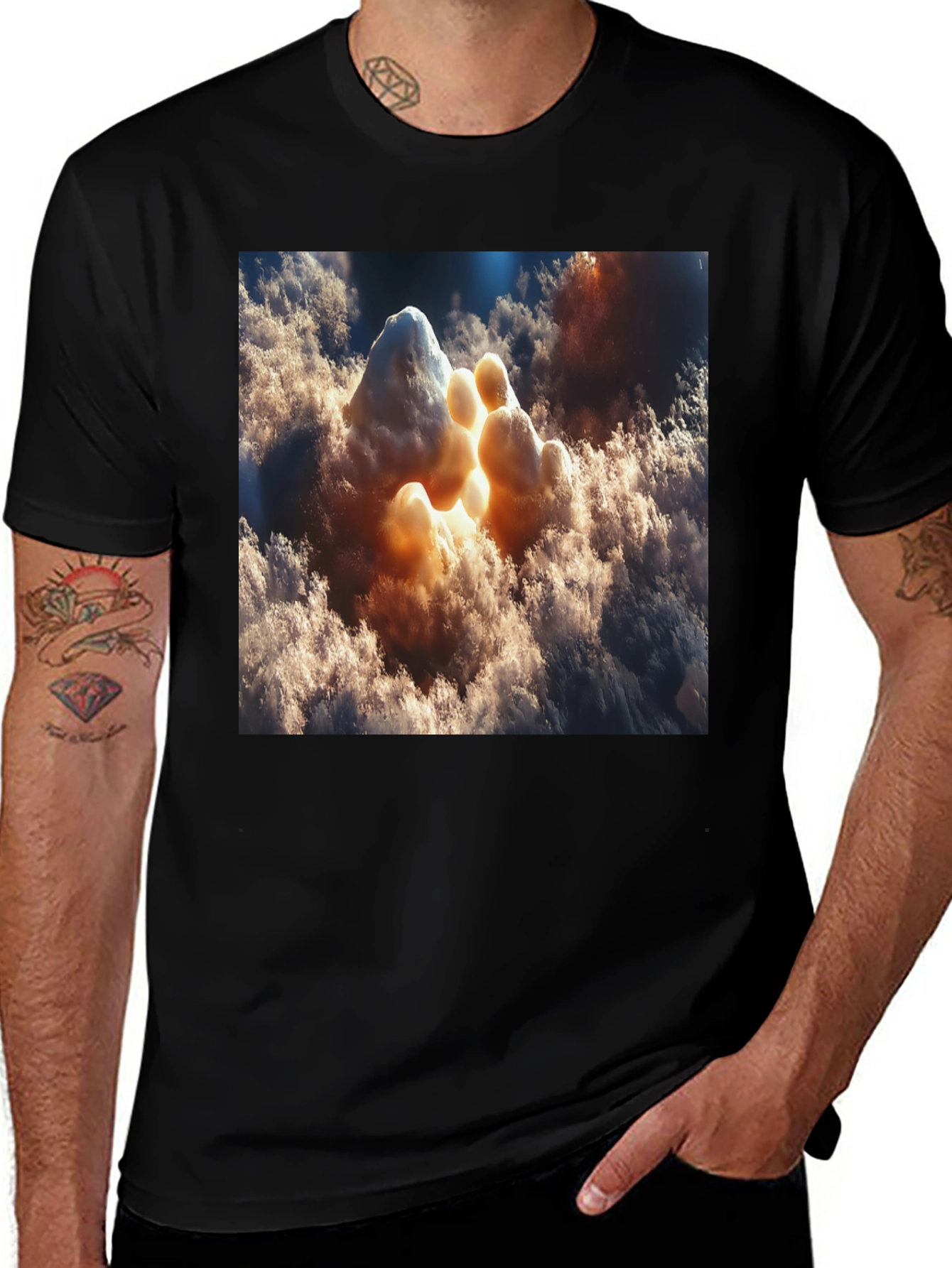 Variant 7 of Cloudscape T-Shirt - Celestial Dreamscape Design