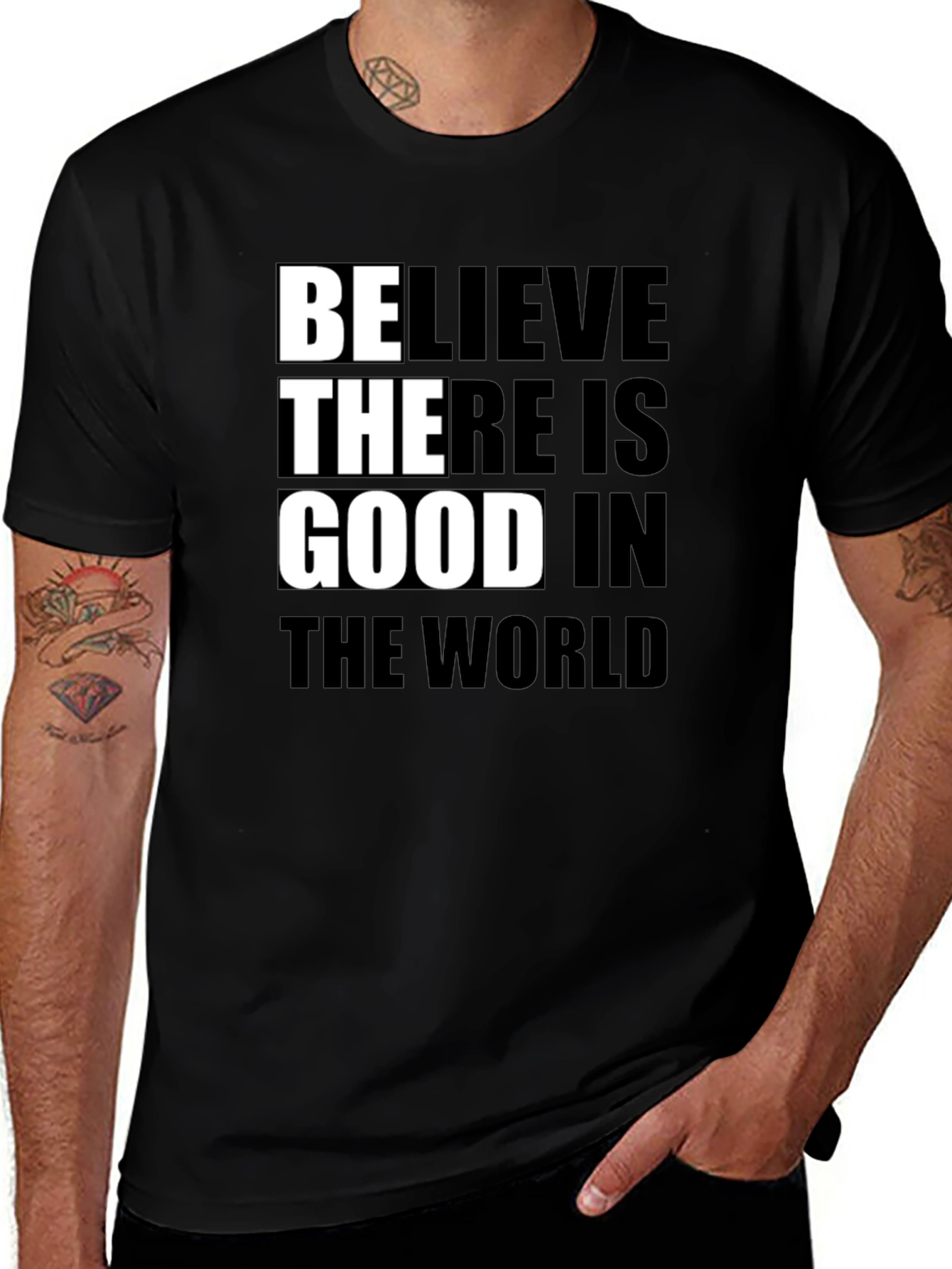 Variant 17 of Believe In Good Graphic Tee - Black