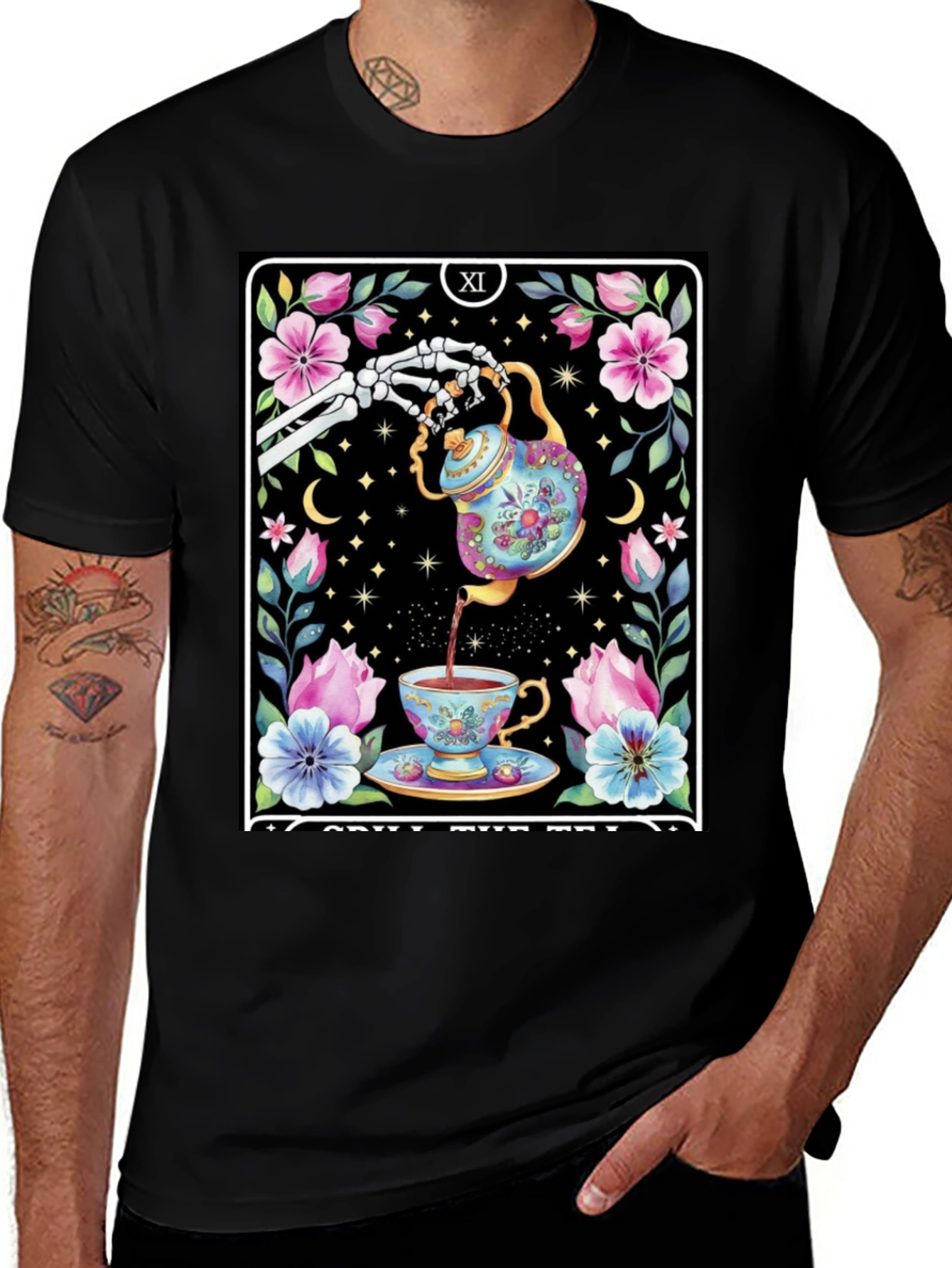Variant 6 of Spill the Tea Tarot Card T-Shirt