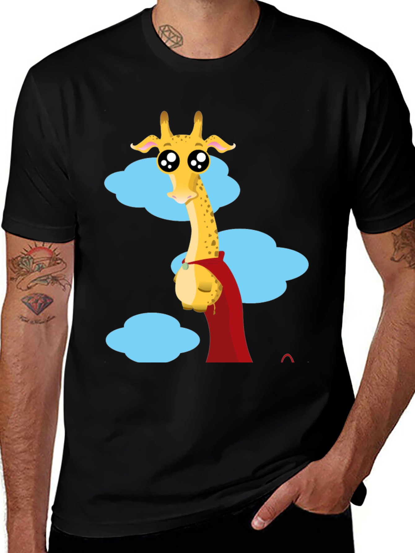 Variant 3 of Giraffe Cloud Graphic Tee