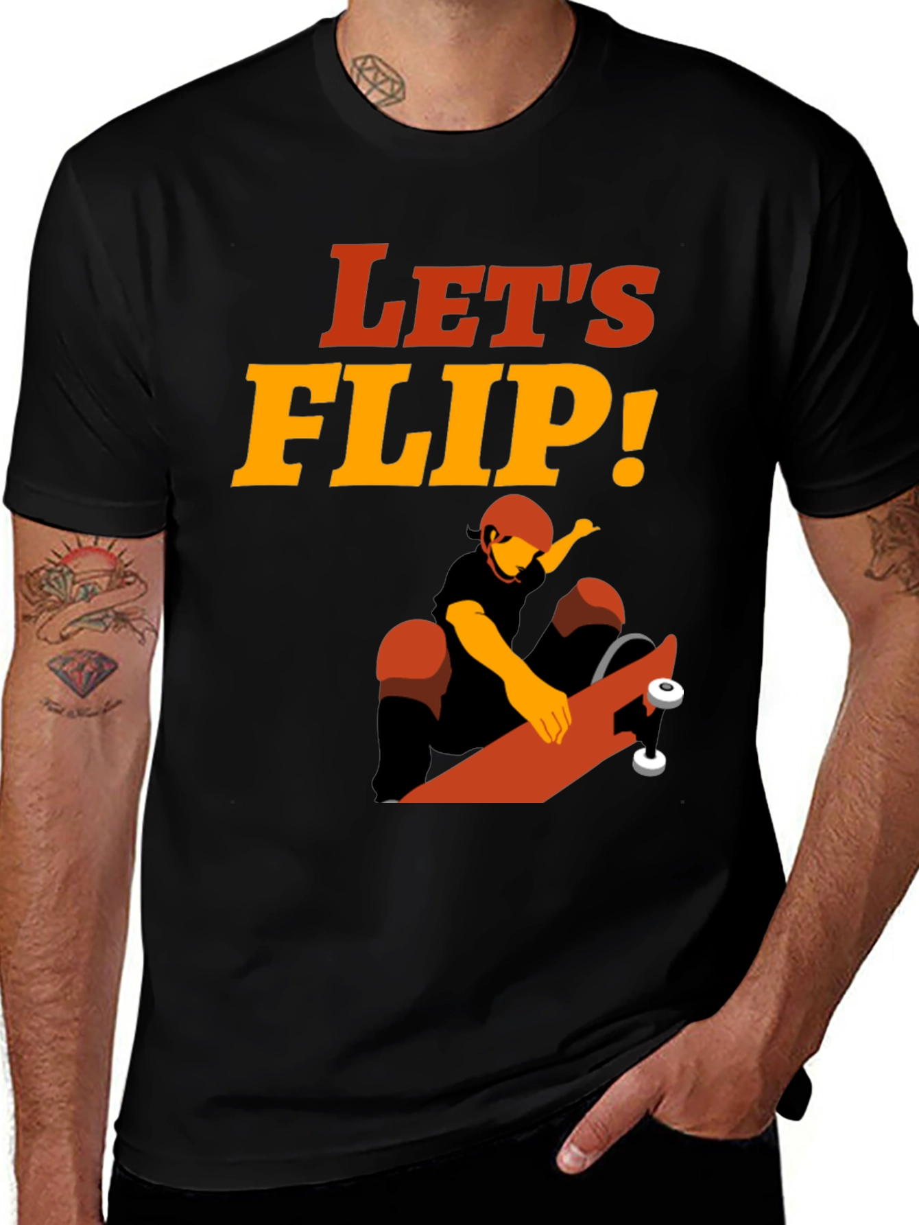 Variant 7 of Let's Flip Skateboarder T-Shirt