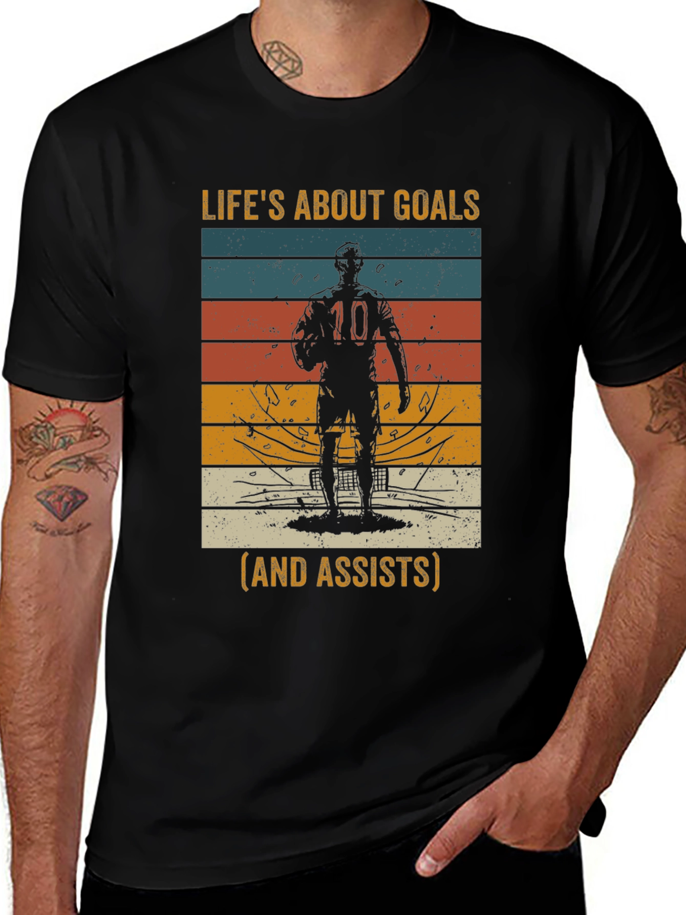 Variant 17 of Life's About Goals Soccer Graphic T-Shirt