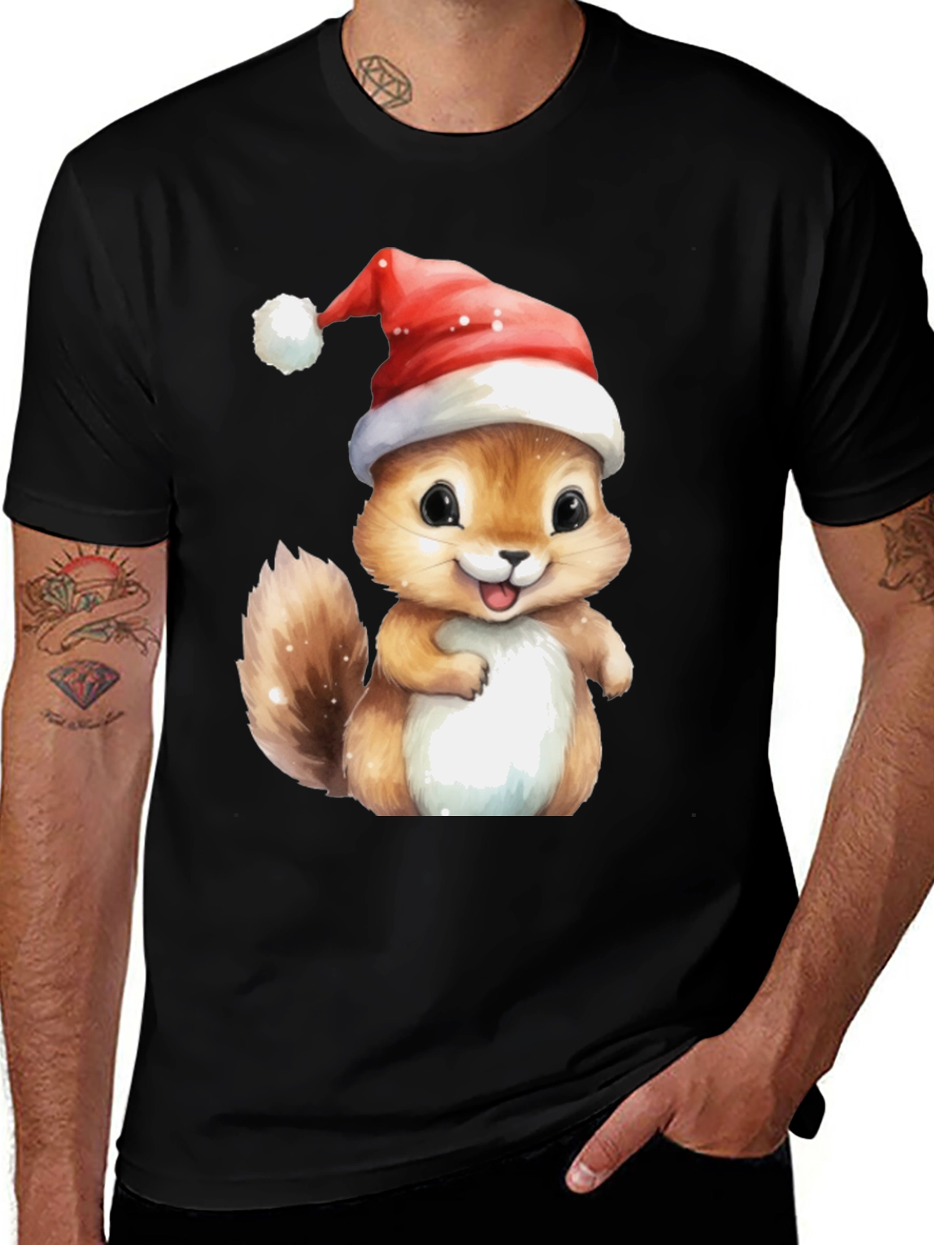 Variant 29 of Festive Squirrel Graphic Tee - Holiday Cheer