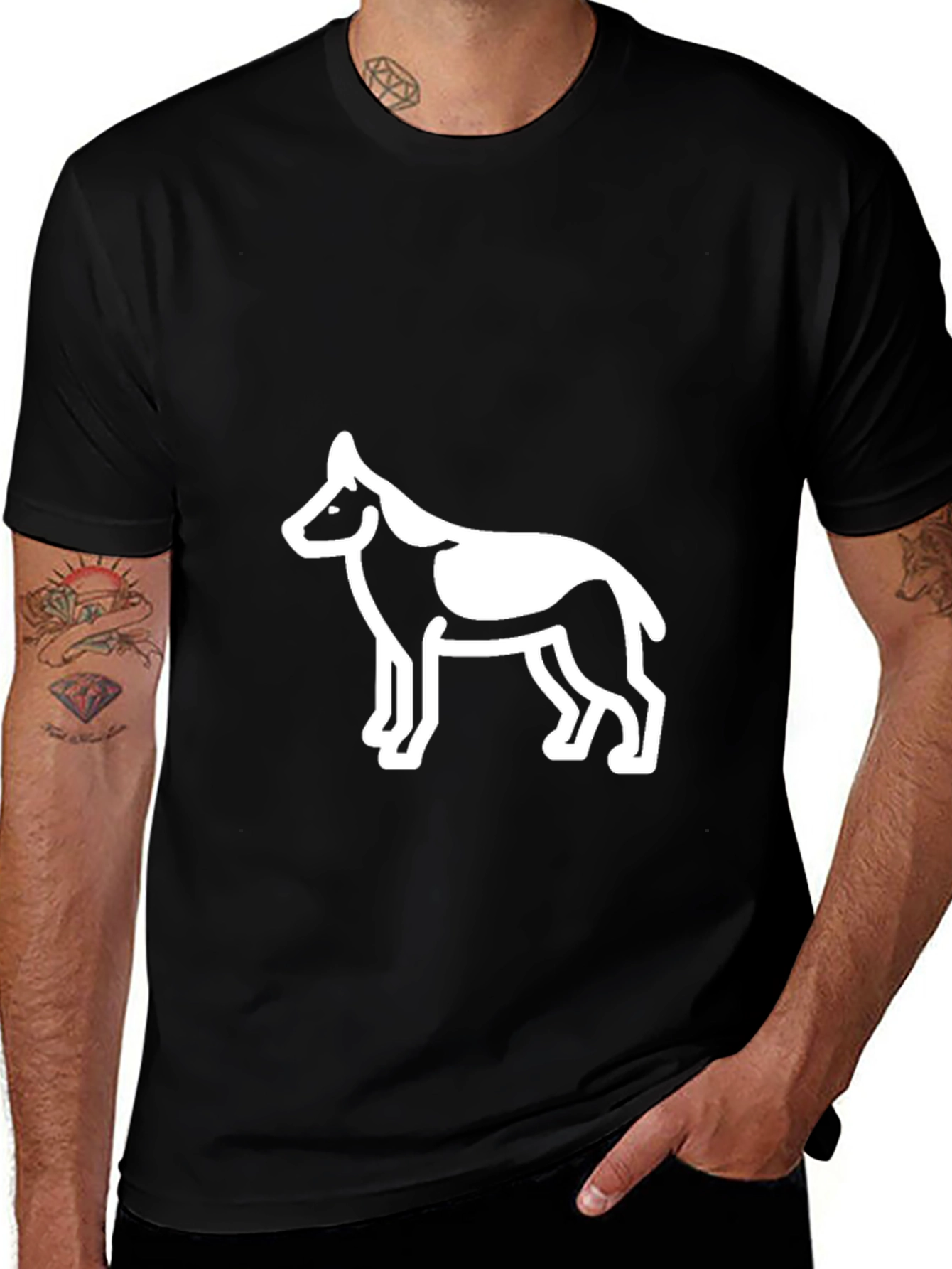 Variant 15 of Dog Graphic Black T-Shirt