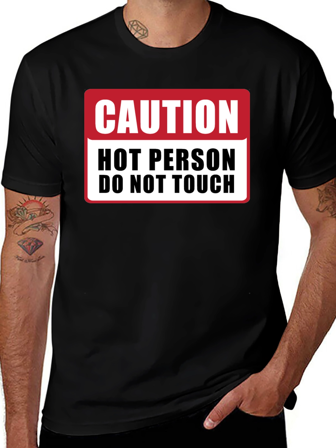 Variant 26 of Caution Hot Person Do Not Touch Graphic Tee