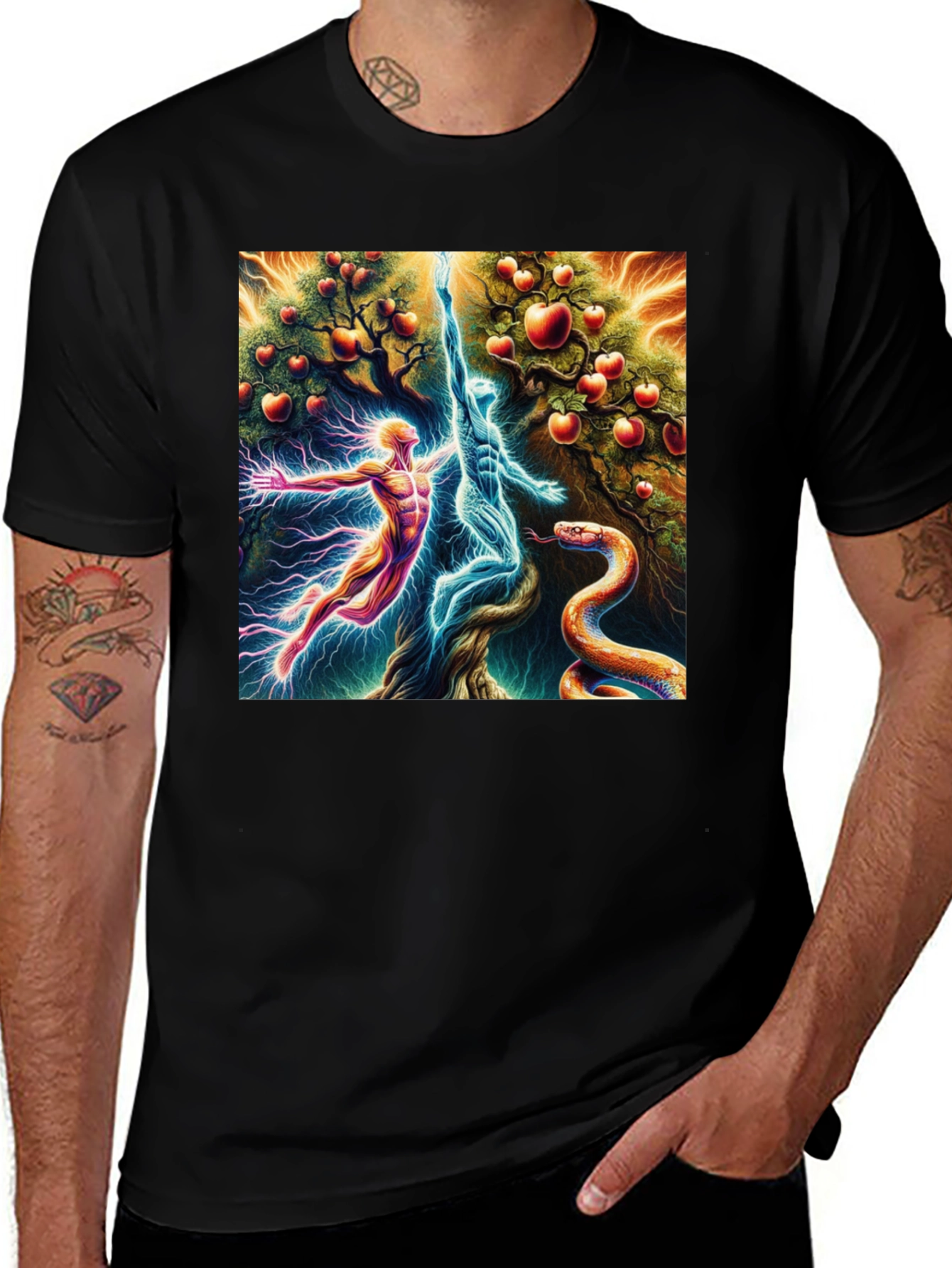 Variant 20 of Adam and Eve Tree of Knowledge T-Shirt